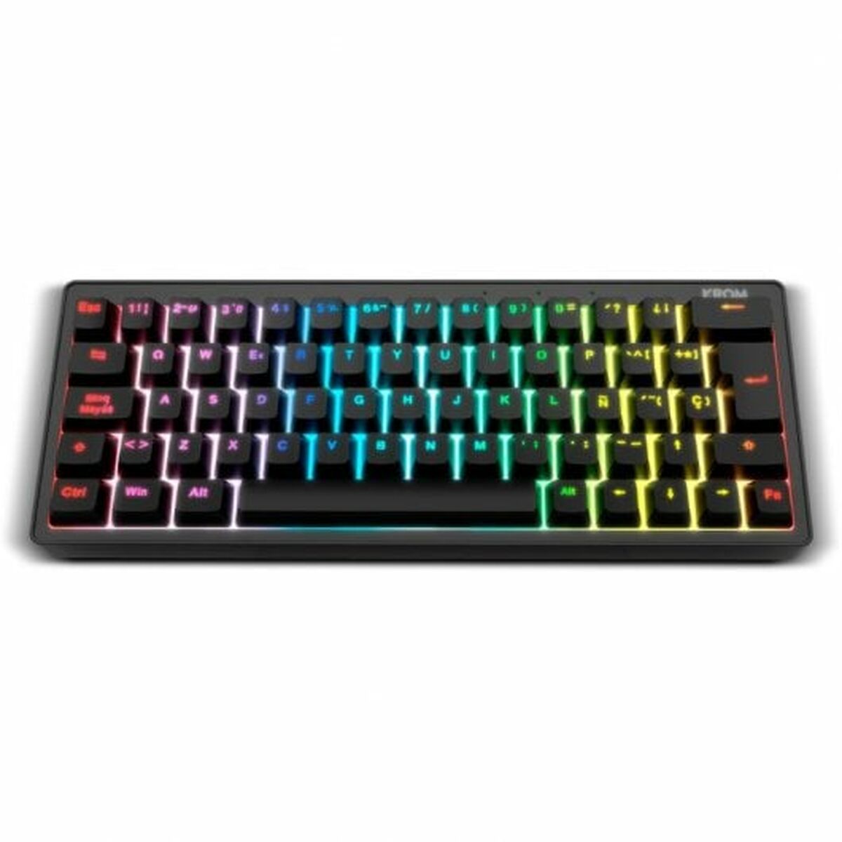 Tangentbord Krom NXKROMKREATORSP Svart Qwerty Spanska