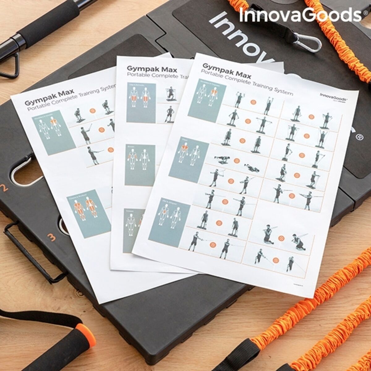 Komplett bärbart träningssystem med träningsguide Gympak Max InnovaGoods - 19