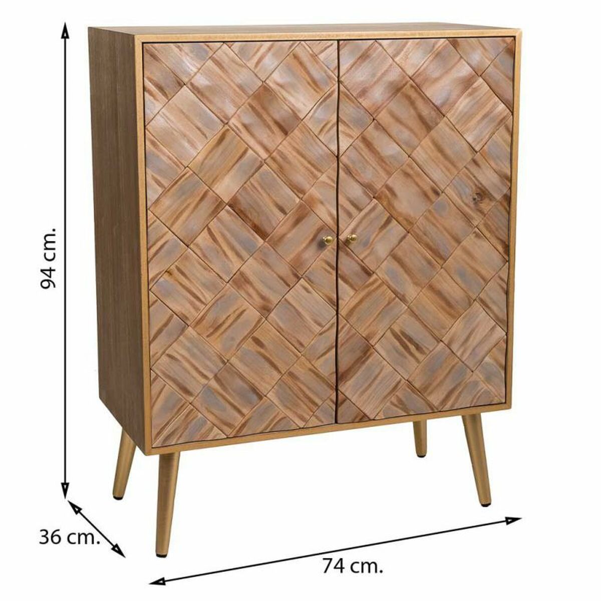 Mottagare Alexandra House Living Brun 36 x 94 x 74 cm - 7