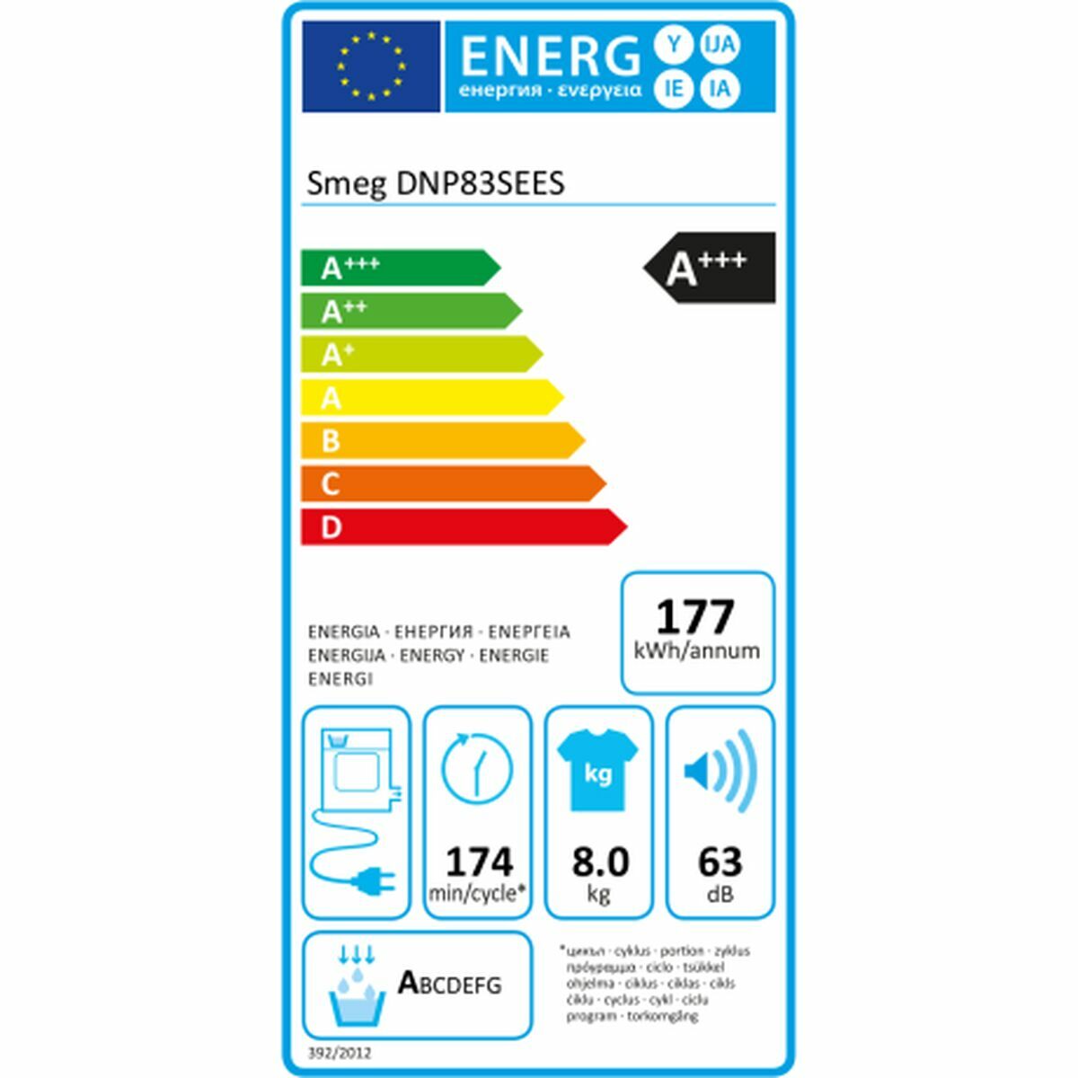 Kondensationstork Smeg DNP83SEES 800 W 8 kg - 2