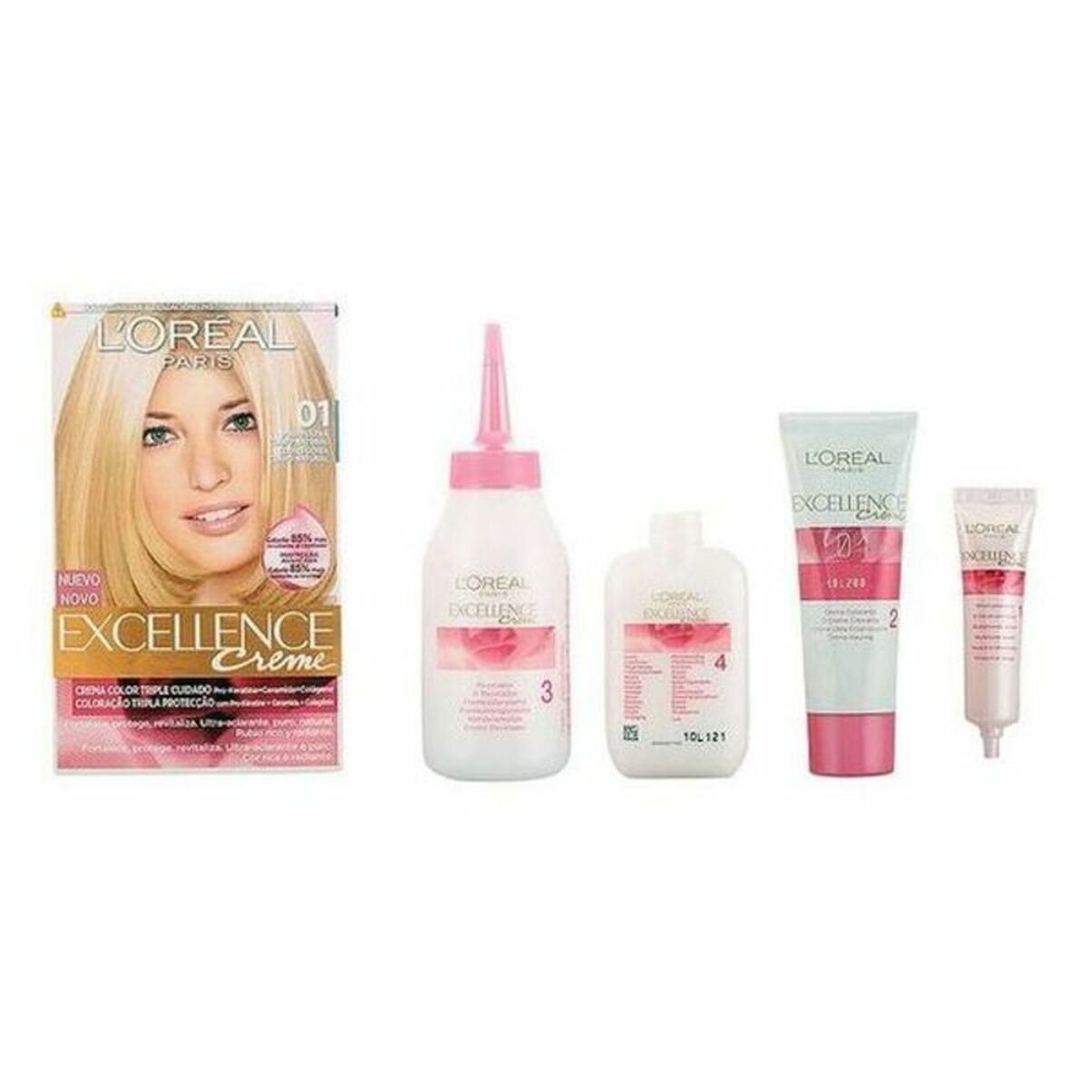 Permanent färg L'Oreal Make Up Excellence Ultraljust naturblont Nº 01 Rubio Ultra Claro Natural 192 ml