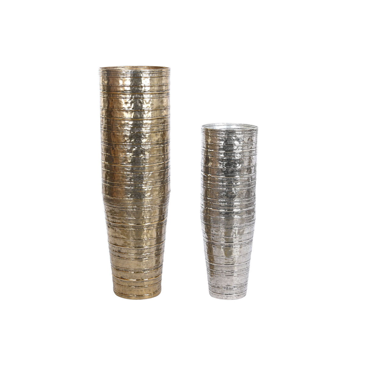 Vas DKD Home Decor Gyllene Silvrig Aluminium Modern 31 x 31 x 106 cm
