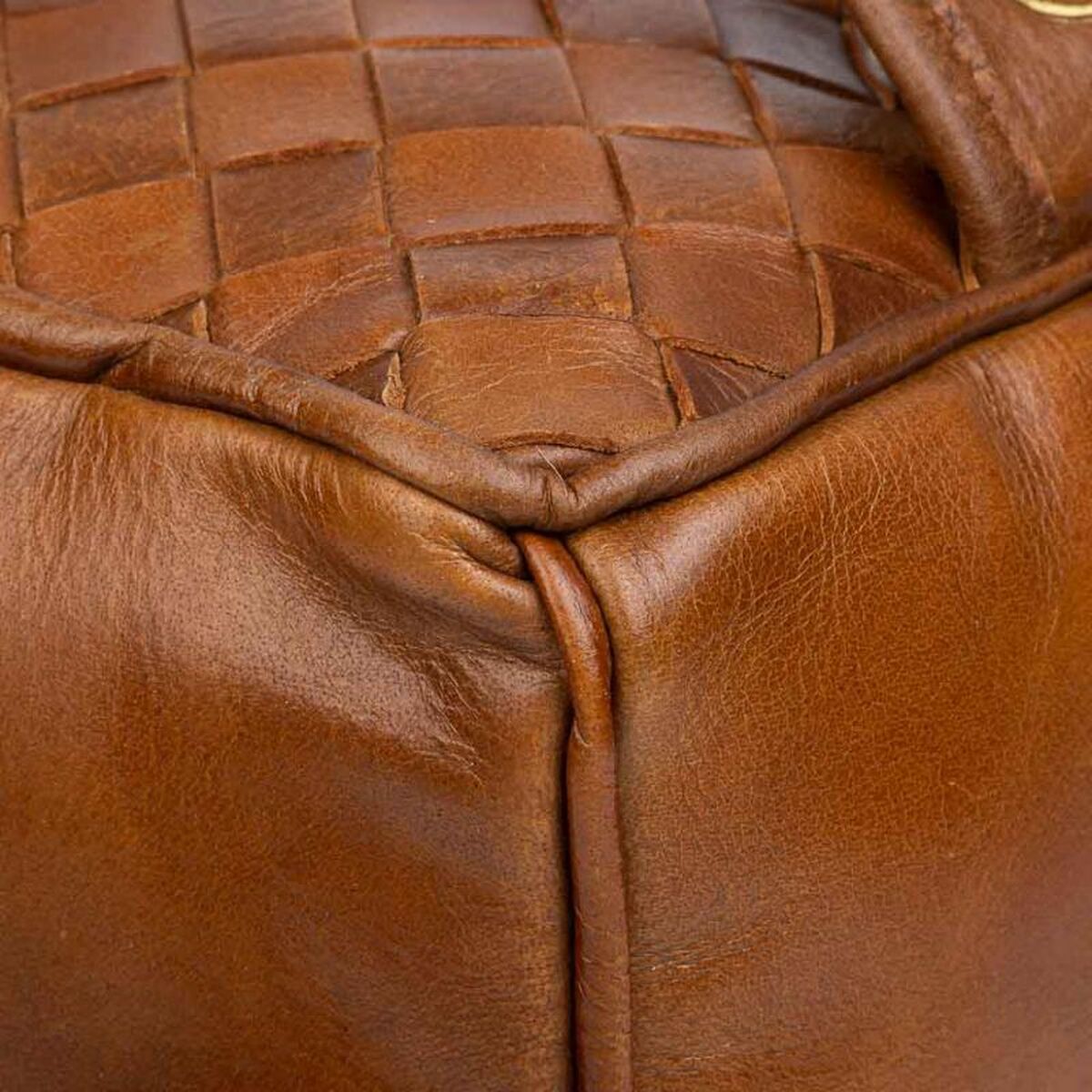 Dörrstopp Alexandra House Living Bomull Läder 20 x 20 x 20 cm Brun - 6