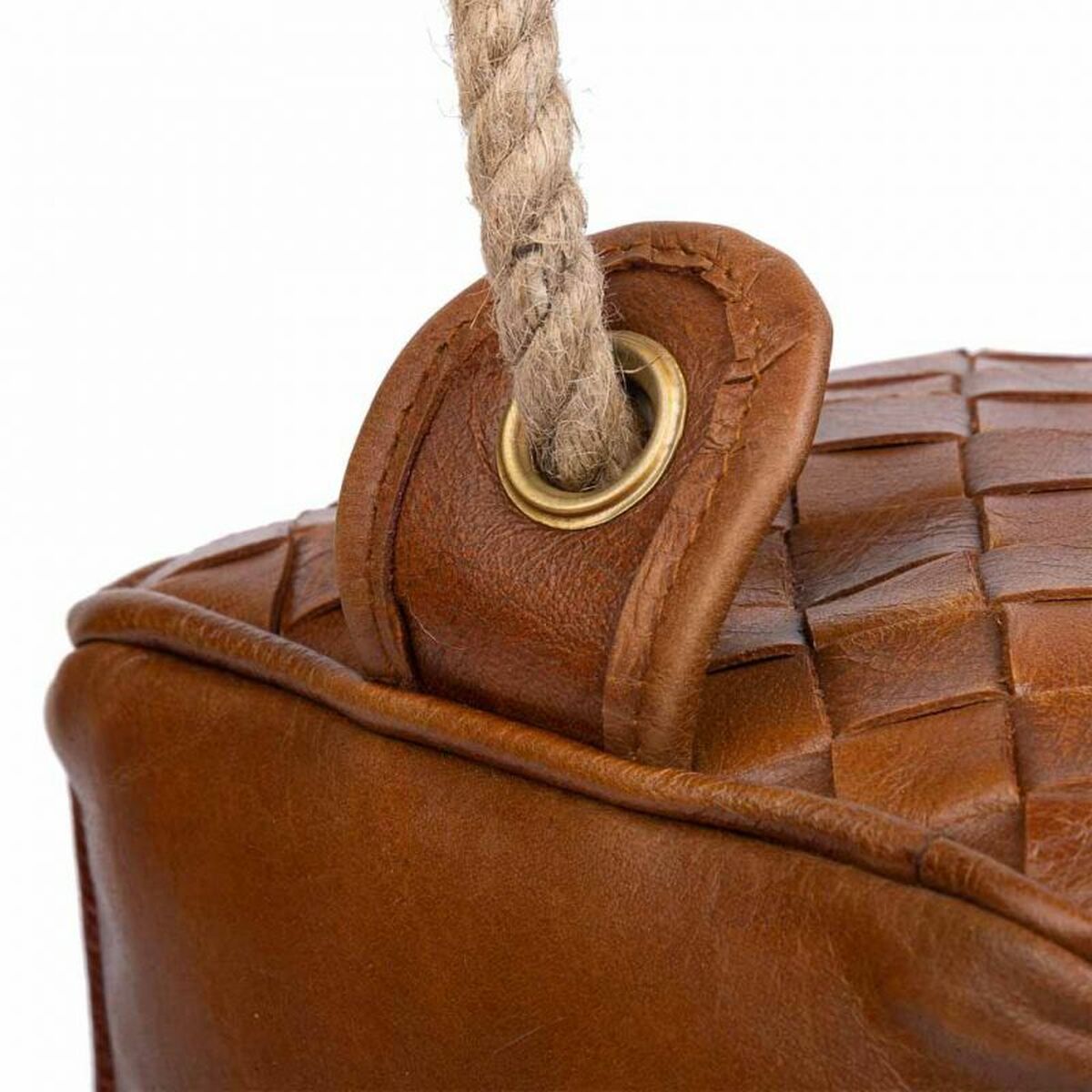 Dörrstopp Alexandra House Living Bomull Läder 20 x 20 x 20 cm Brun - 4