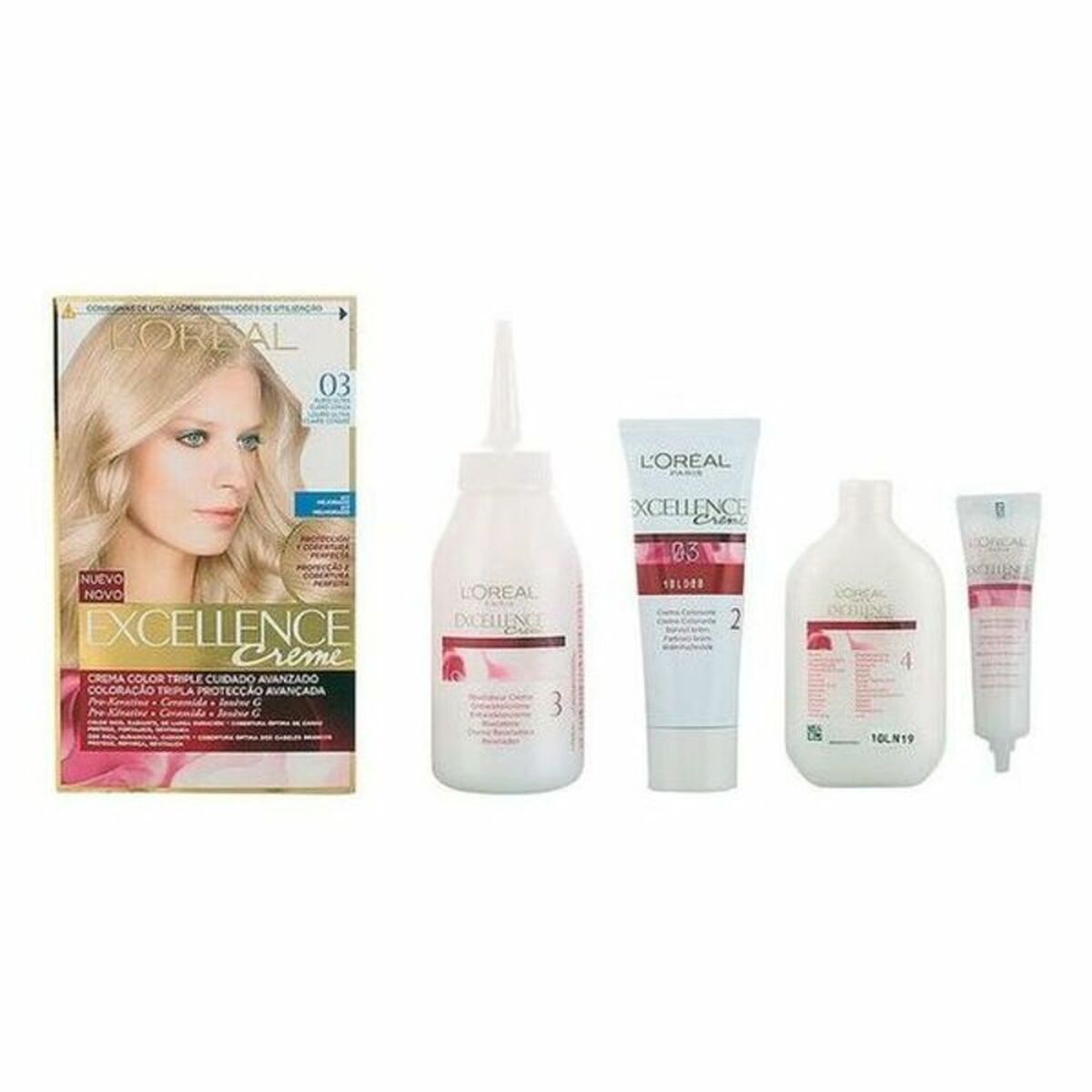Permanent färg L'Oreal Make Up 8411104004764 Ultraljust askblont Nº 03 Rubio Ultra Claro Ceniza 192 ml