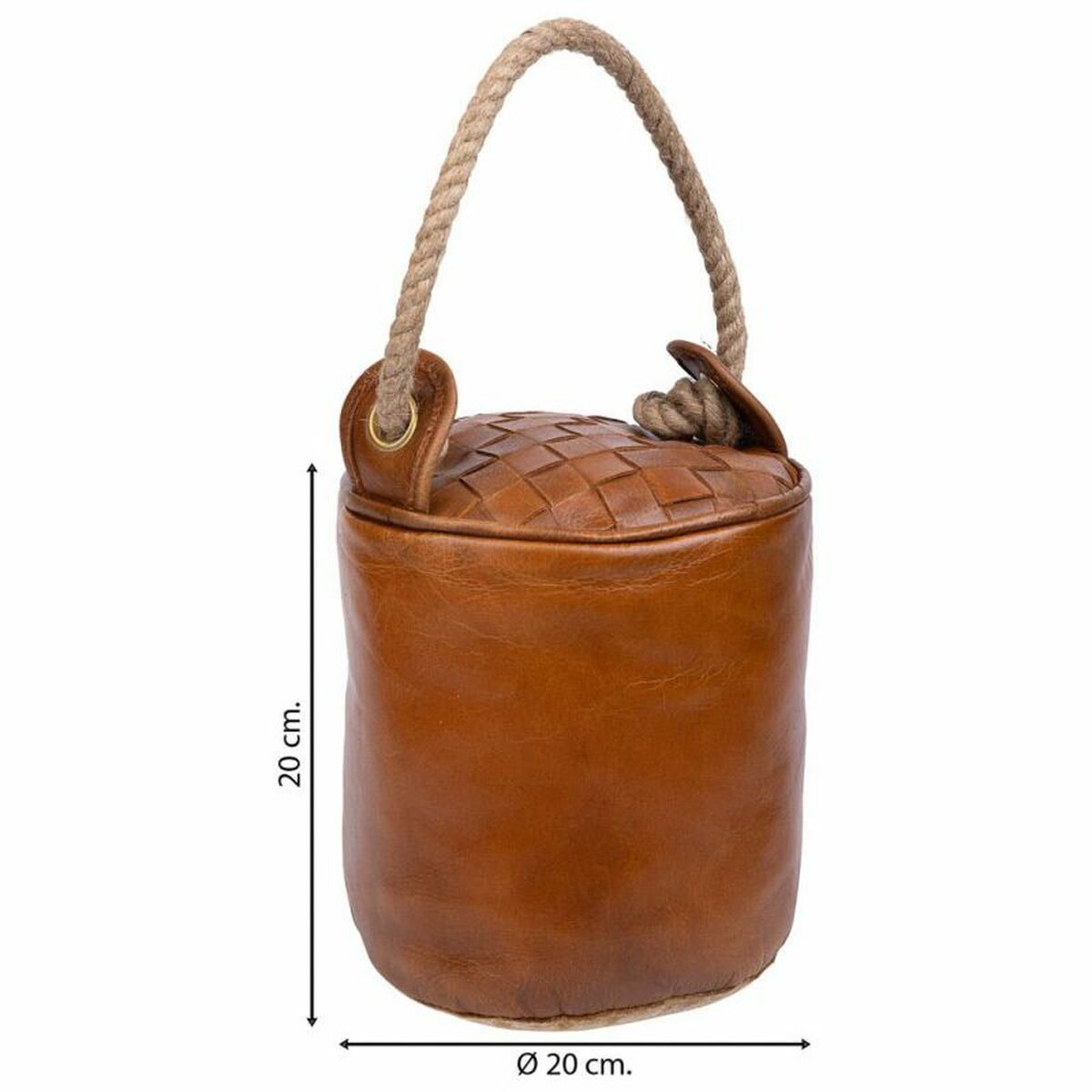 Dörrstopp Alexandra House Living Bomull Läder 20 x 20 x 20 cm Brun - 3