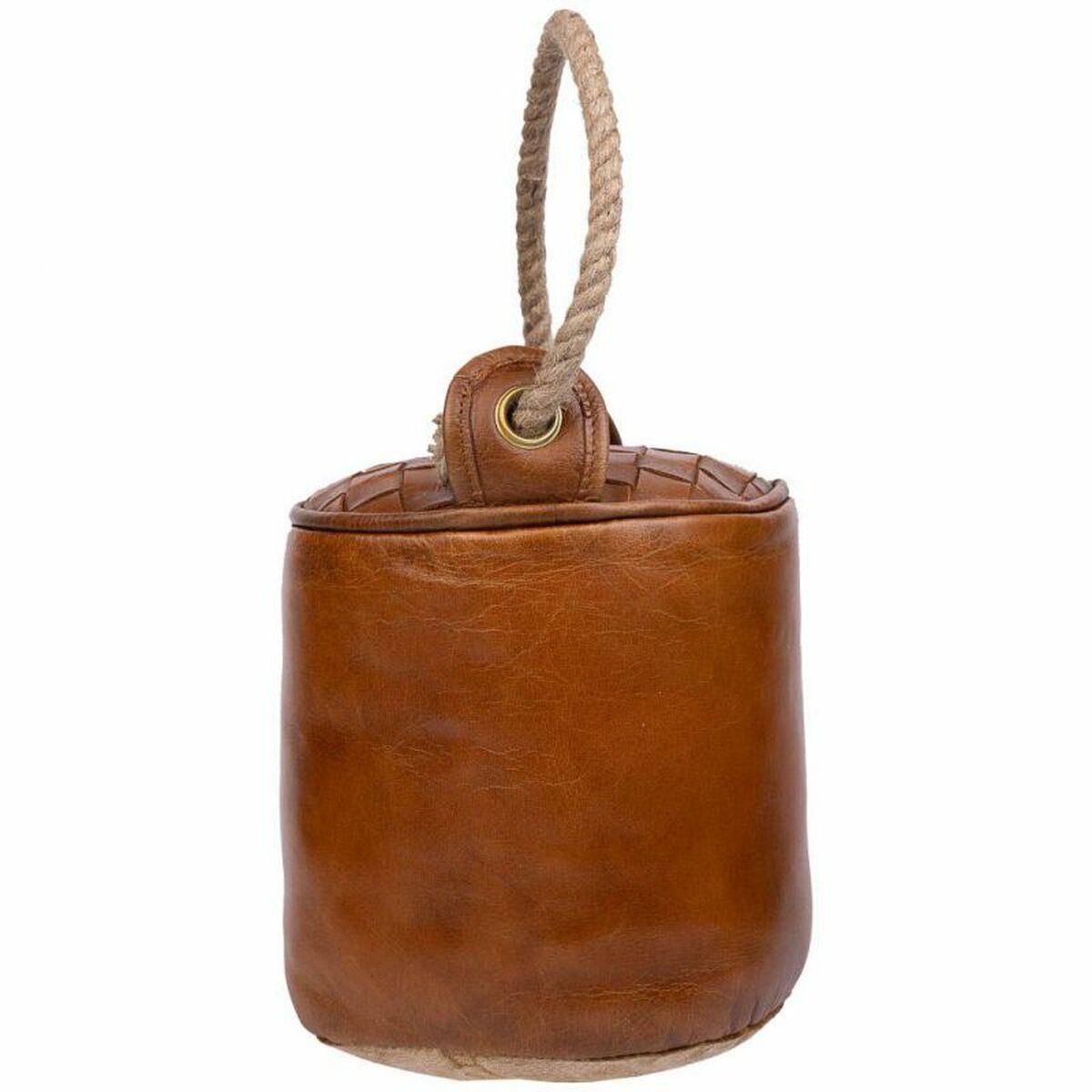 Dörrstopp Alexandra House Living Bomull Läder 20 x 20 x 20 cm Brun - 2