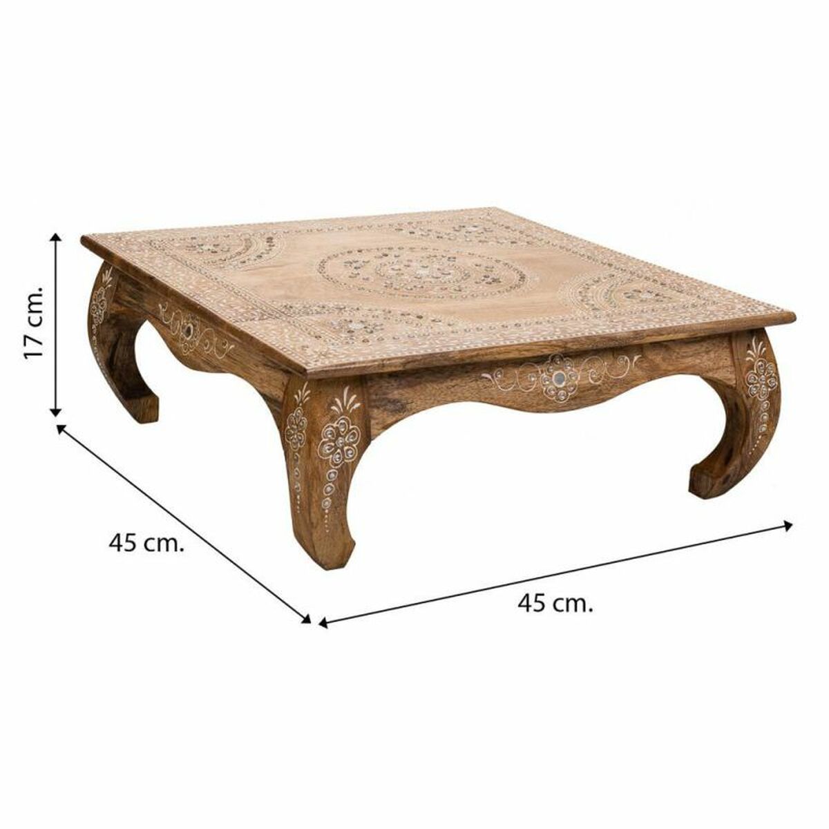Sidobord Alexandra House Living Vit Naturell 45 x 17 x 45 cm - 5