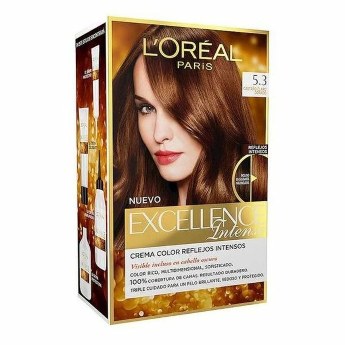 Permanent färg L'Oreal Make Up Excellence Ljus gyllenbrun Nº 5,3 Castano Claro Dorado Nº 5,3-Castano Claro Dorado (1 antal)
