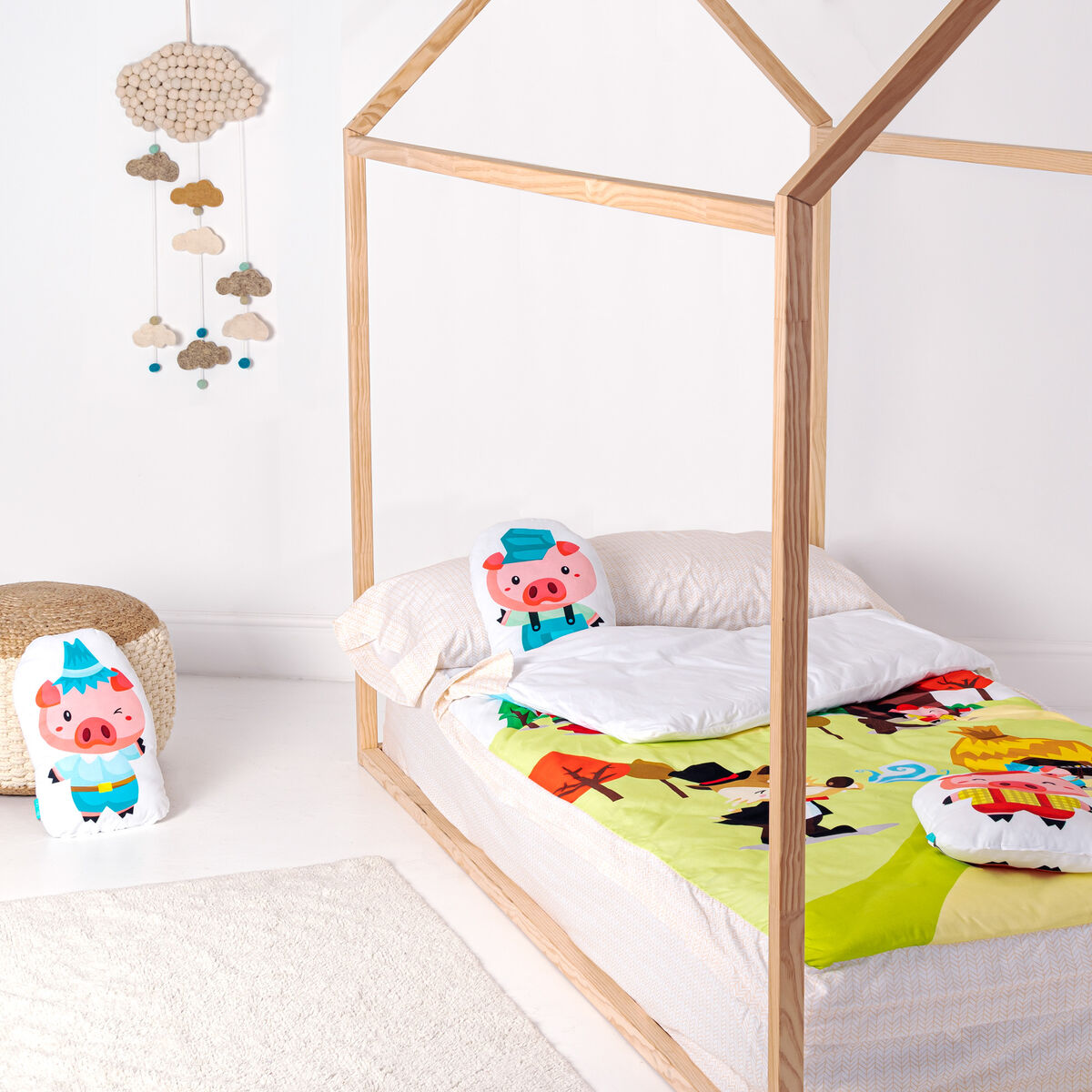 Vadderat täcke HappyFriday Mr Fox Piggys Multicolour 105 x 200 cm - 6