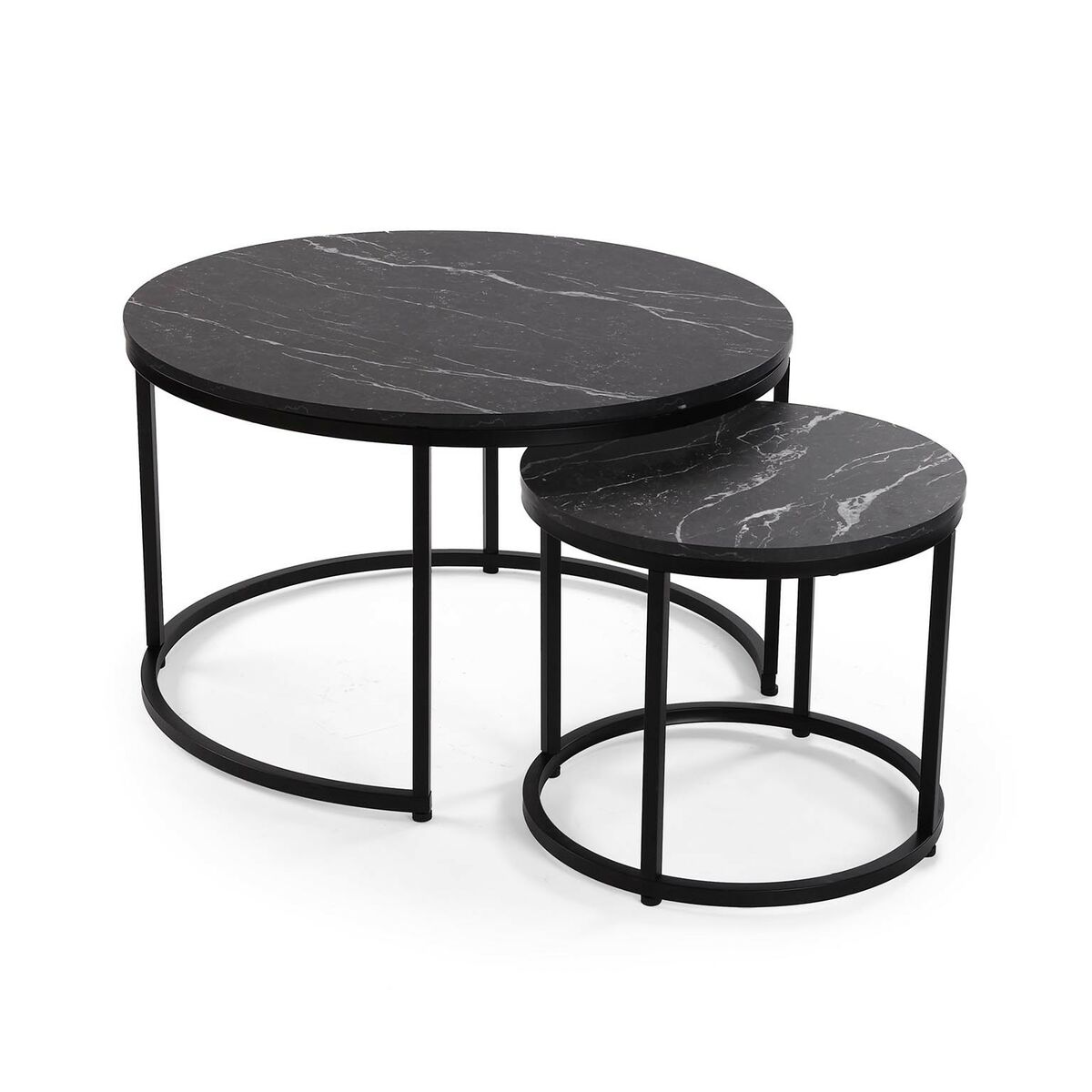 2-bordsset Versa Aurea 48 x 48 x 42 cm 80 x 80 x 48 cm