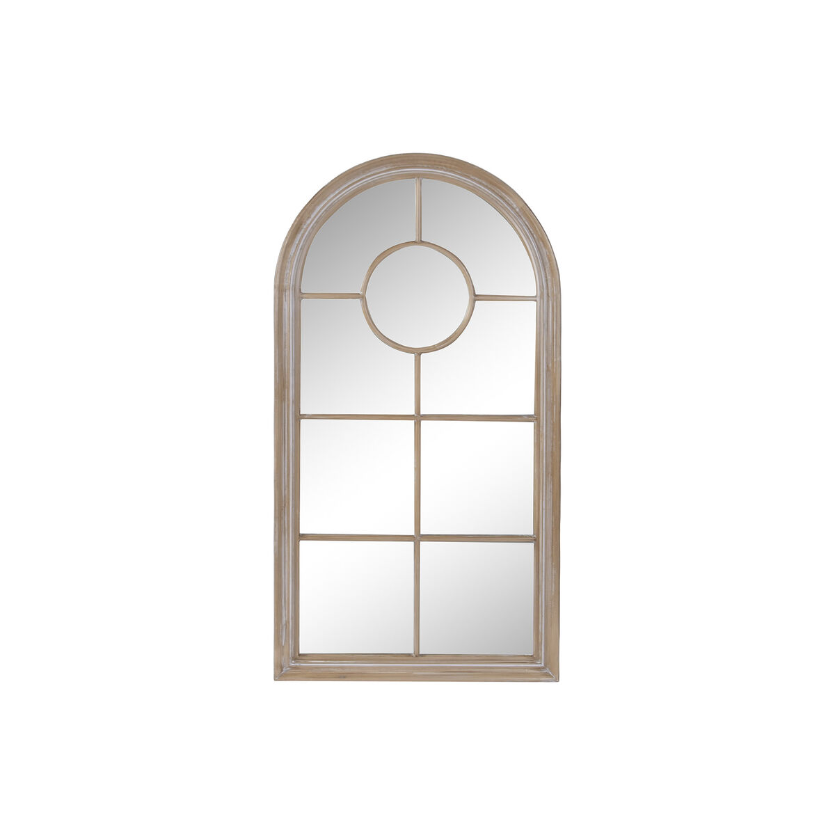 Väggspegel Home ESPRIT Vit Naturell Cottage Fönster 68 x 4 x 128 cm
