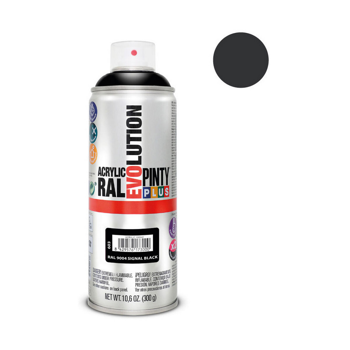 Sprejfärg Pintyplus Evolution RAL 9004 400 ml Signal Black - 2