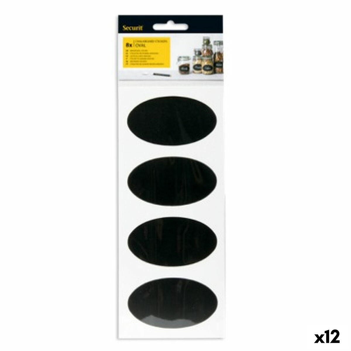 Set med klistermärken Securit Vidhäftande Skiffer 4,7 x 8 cm 8 antal