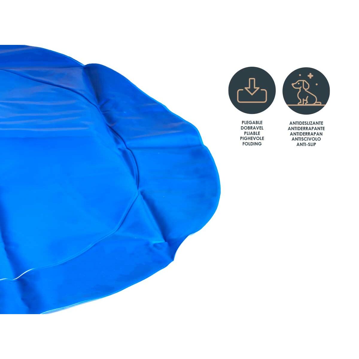 Hund Matta Sprinkler Ø 98 cm Blå PVC (12 antal) - 3