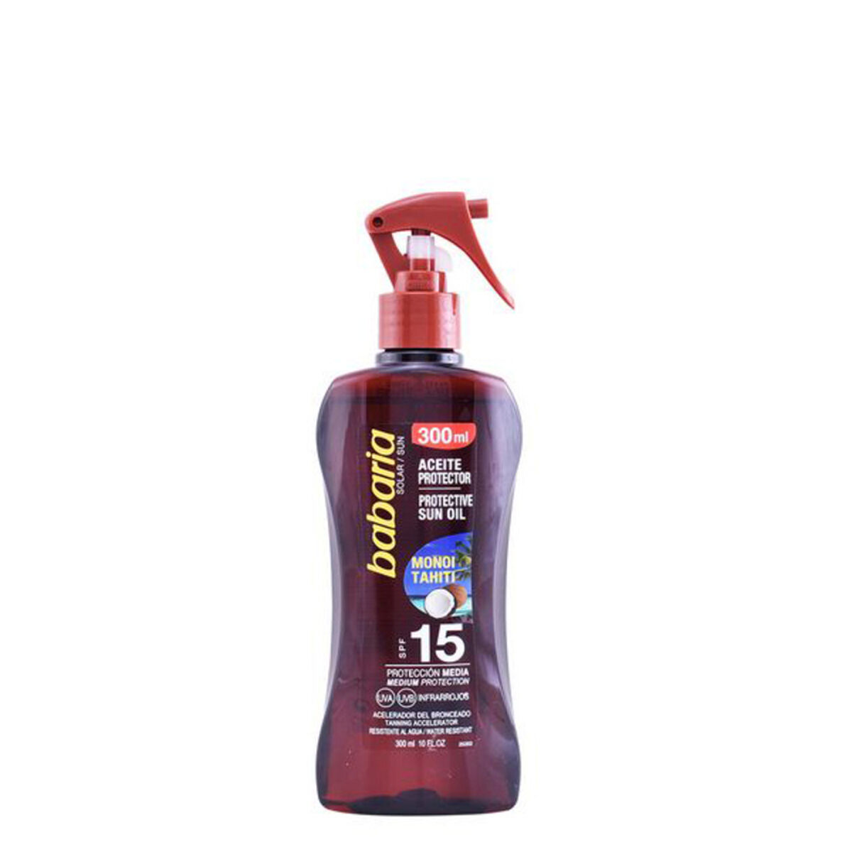 Skyddande olja Monoi Tahiti Babaria Spf 15 300 ml - 2
