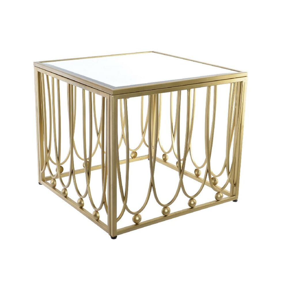Sidobord DKD Home Decor Speglar Gyllene Metall MDF (57 x 57 x 52 cm)