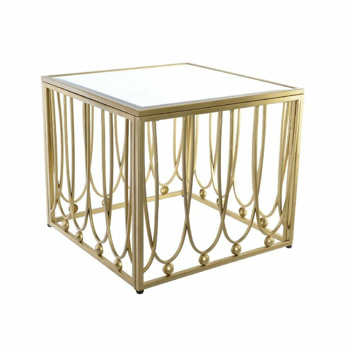 Sidobord DKD Home Decor Speglar Gyllene Metall MDF (57 x 57 x 52 cm) - 4