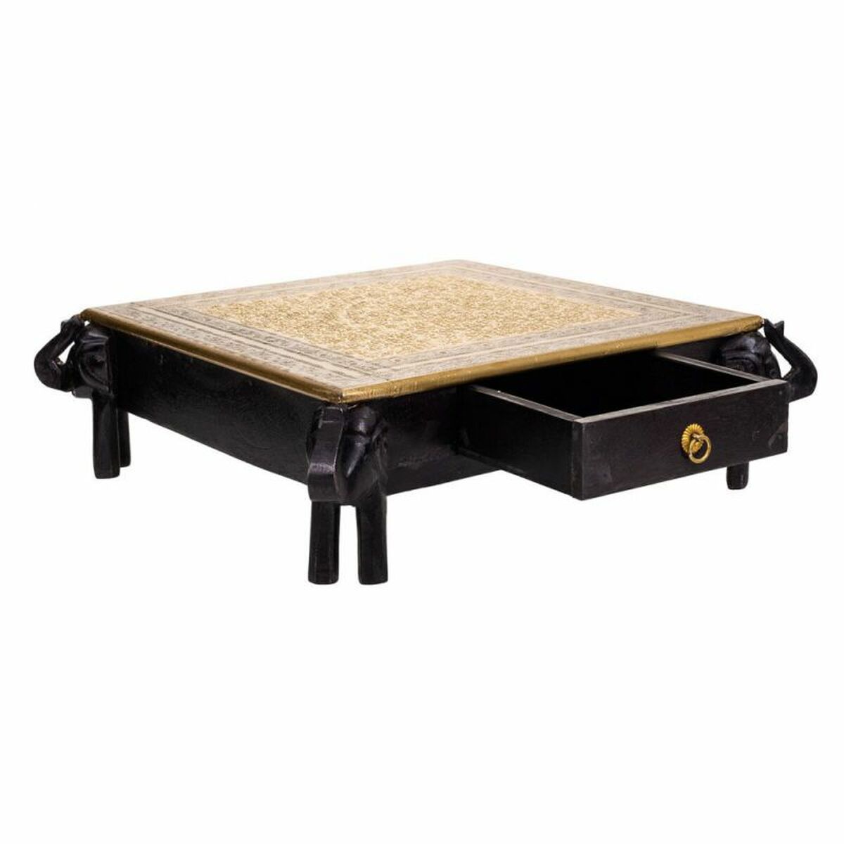 Sidobord Alexandra House Living Svart Gyllene 44 x 15 x 44 cm - 4
