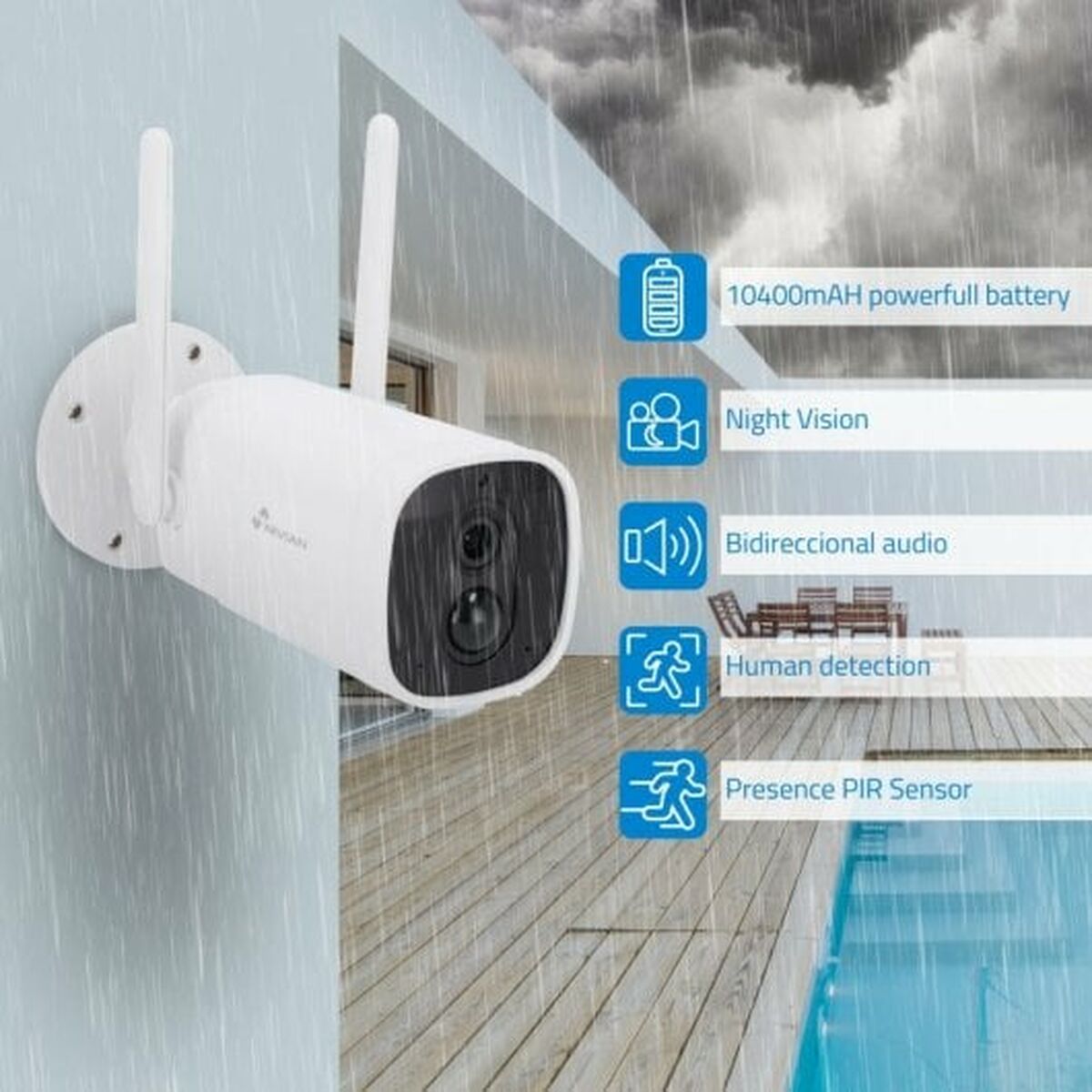Övervakningsvideokamera Nivian NVS-06BATSOLAR - 9