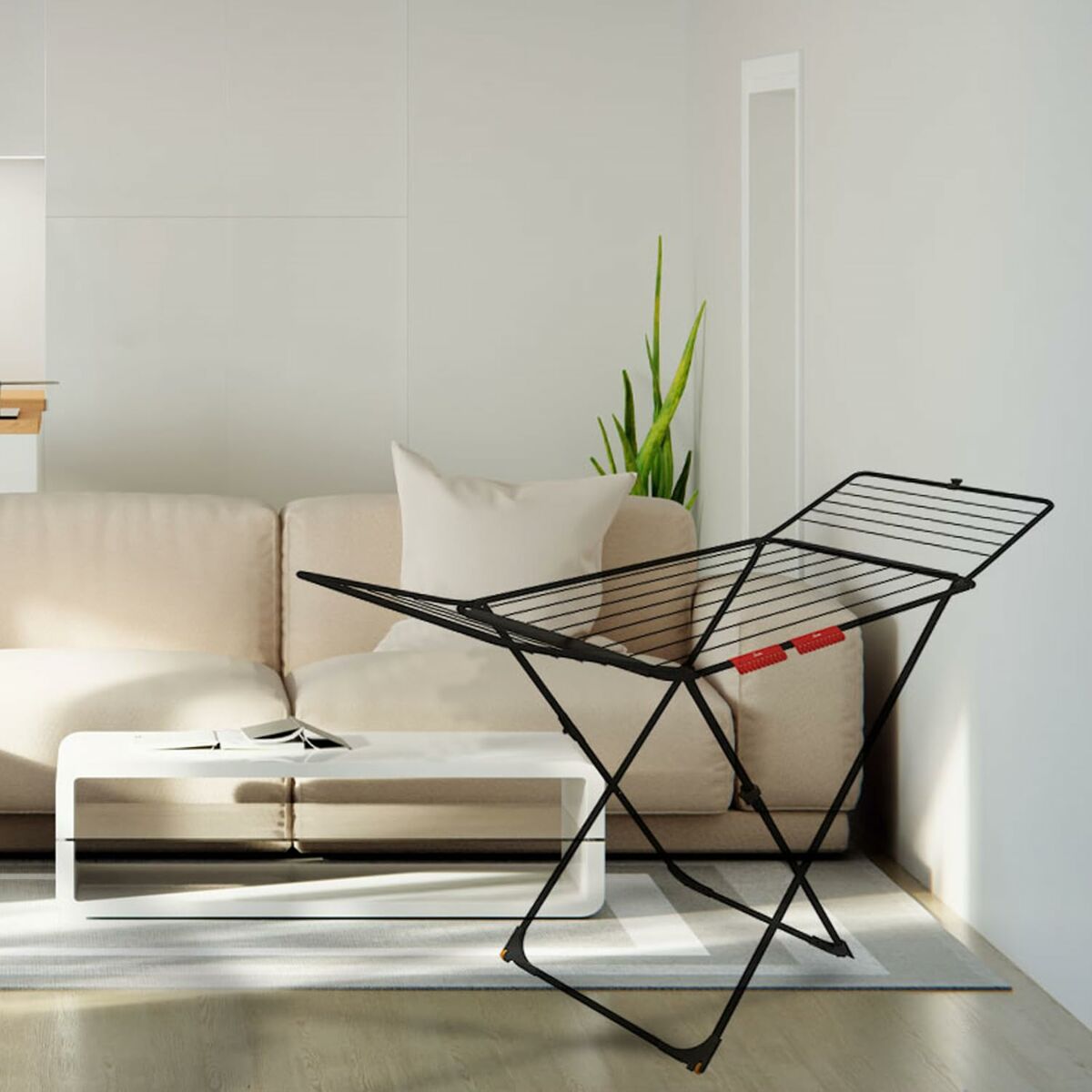 Klädhängare hopfällbar Vileda Universal Black 174100 180 x 55 x 93 cm - 5