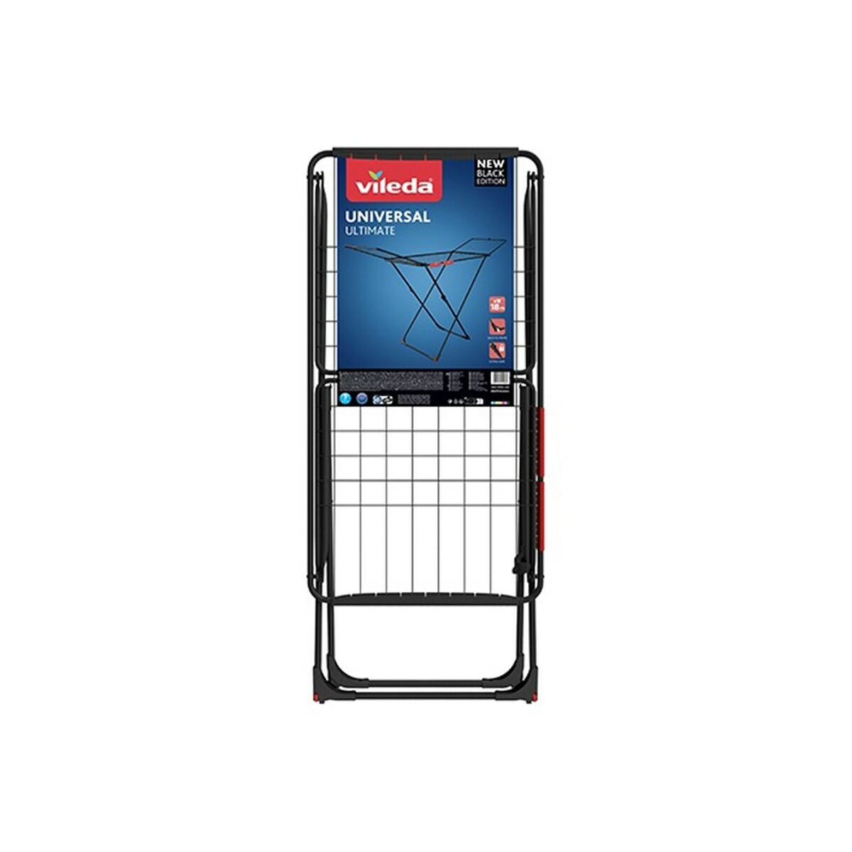 Klädhängare hopfällbar Vileda Universal Black 174100 180 x 55 x 93 cm - 2