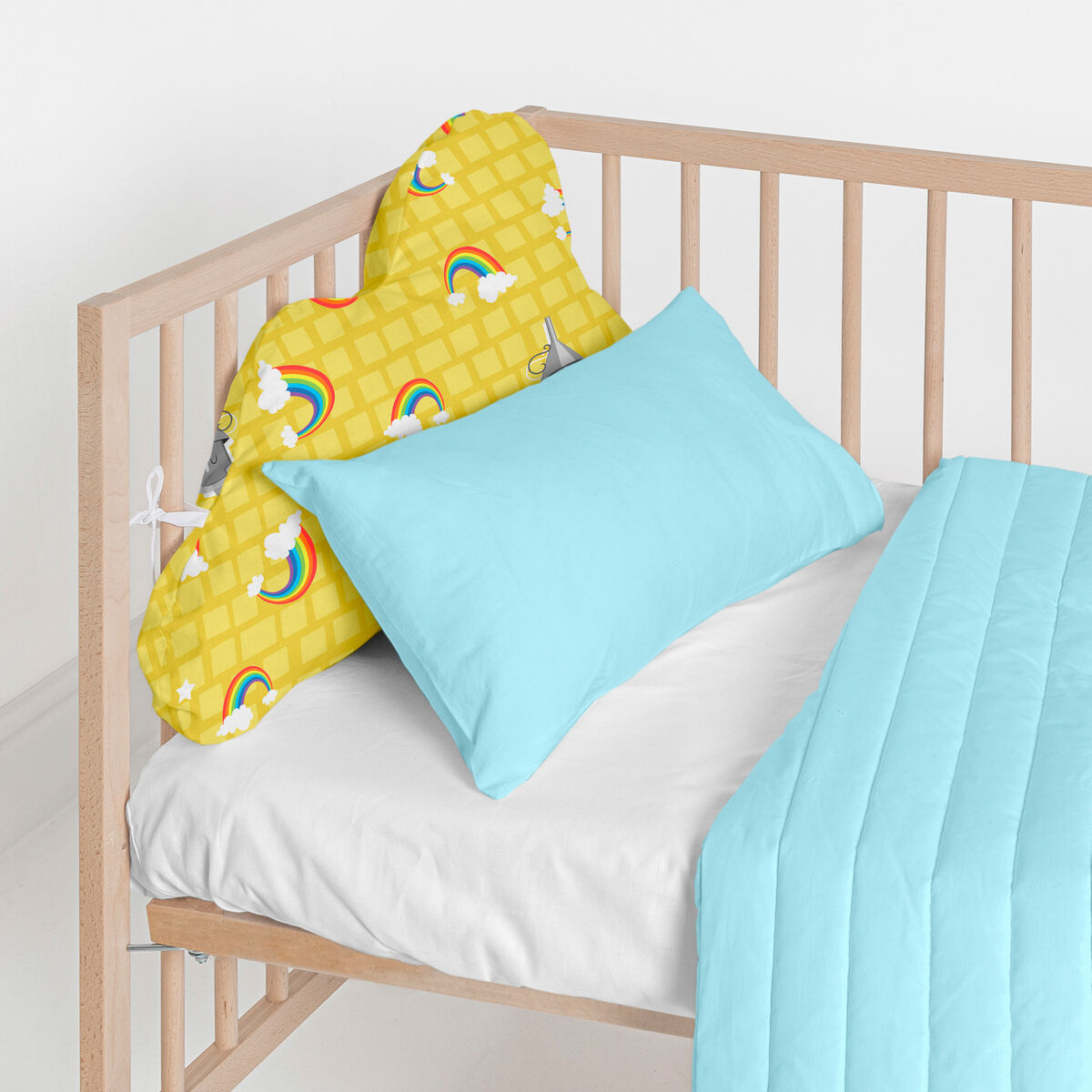 Skydd till spjälsäng HappyFriday Basic Kids Yellow bricks Multicolour 60 x 40 cm - 5