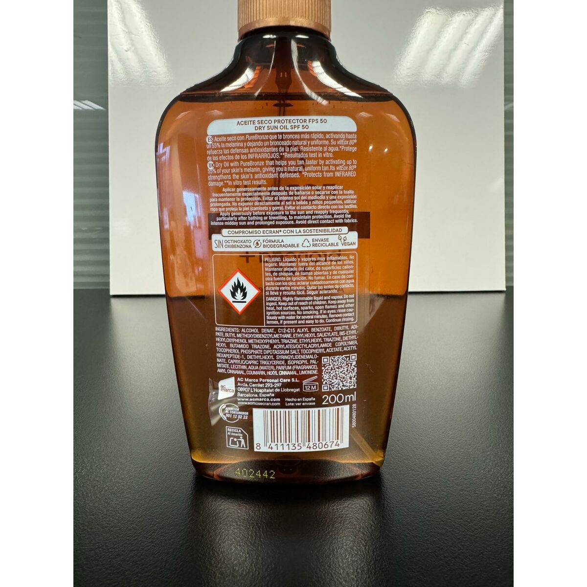 Solskyddsolja Ecran Sunnique Broncea+ 200 ml Spf 50 - 2