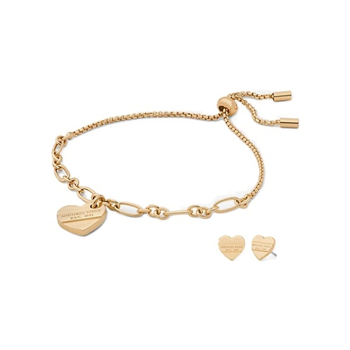 Set med armband och örhängen Michael Kors OUTLET SPECIAL PACK BRACELET + EARRINGS Gyllene