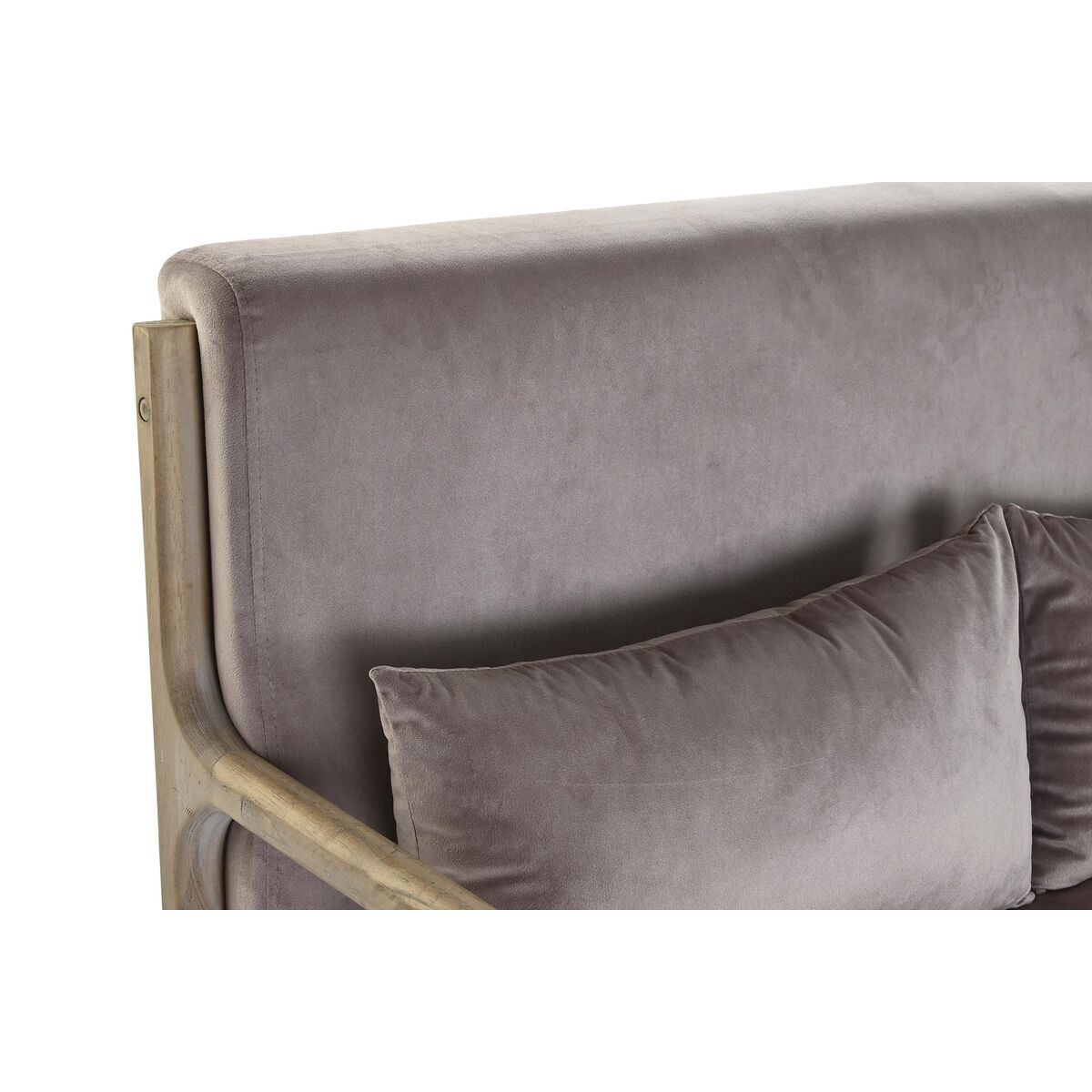 2-mans soffa DKD Home Decor Rosa linne Gummiträ Traditionell (122 x 85 x 74 cm) - 4