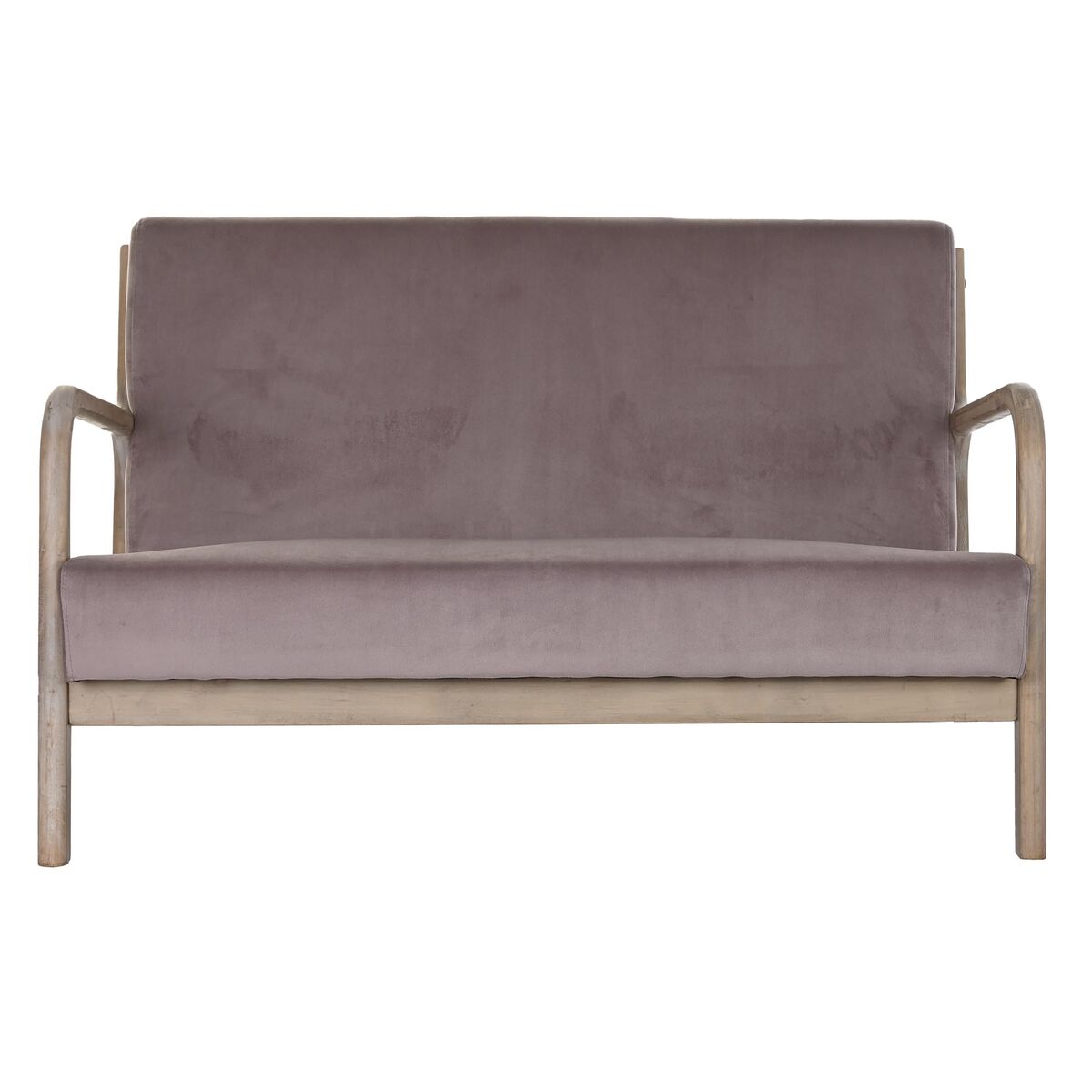 2-mans soffa DKD Home Decor Rosa linne Gummiträ Traditionell (122 x 85 x 74 cm) - 7
