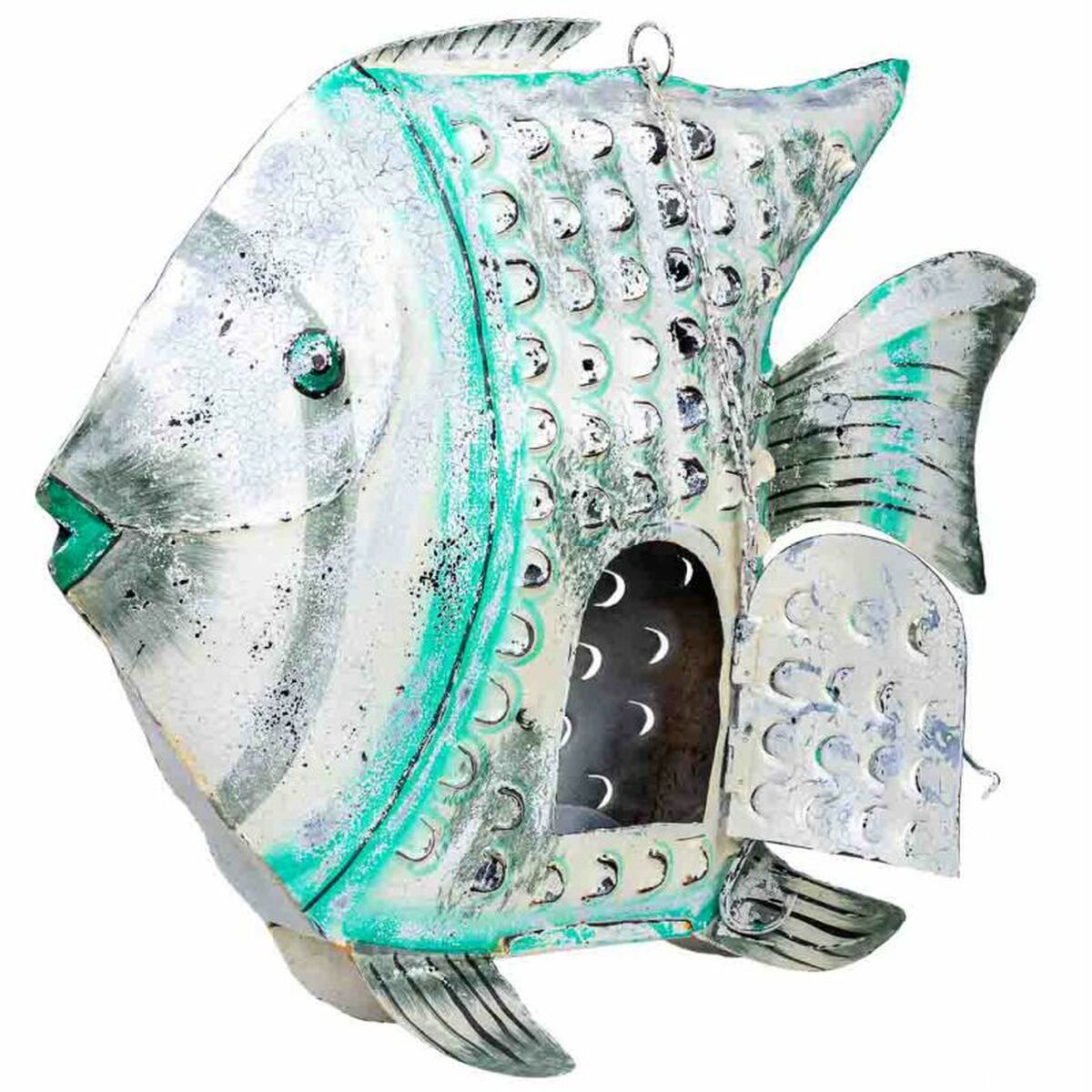 Prydnadsfigur Alexandra House Living Vit Grön Mangoträ Fisk 15 x 65 x 80 cm - 3