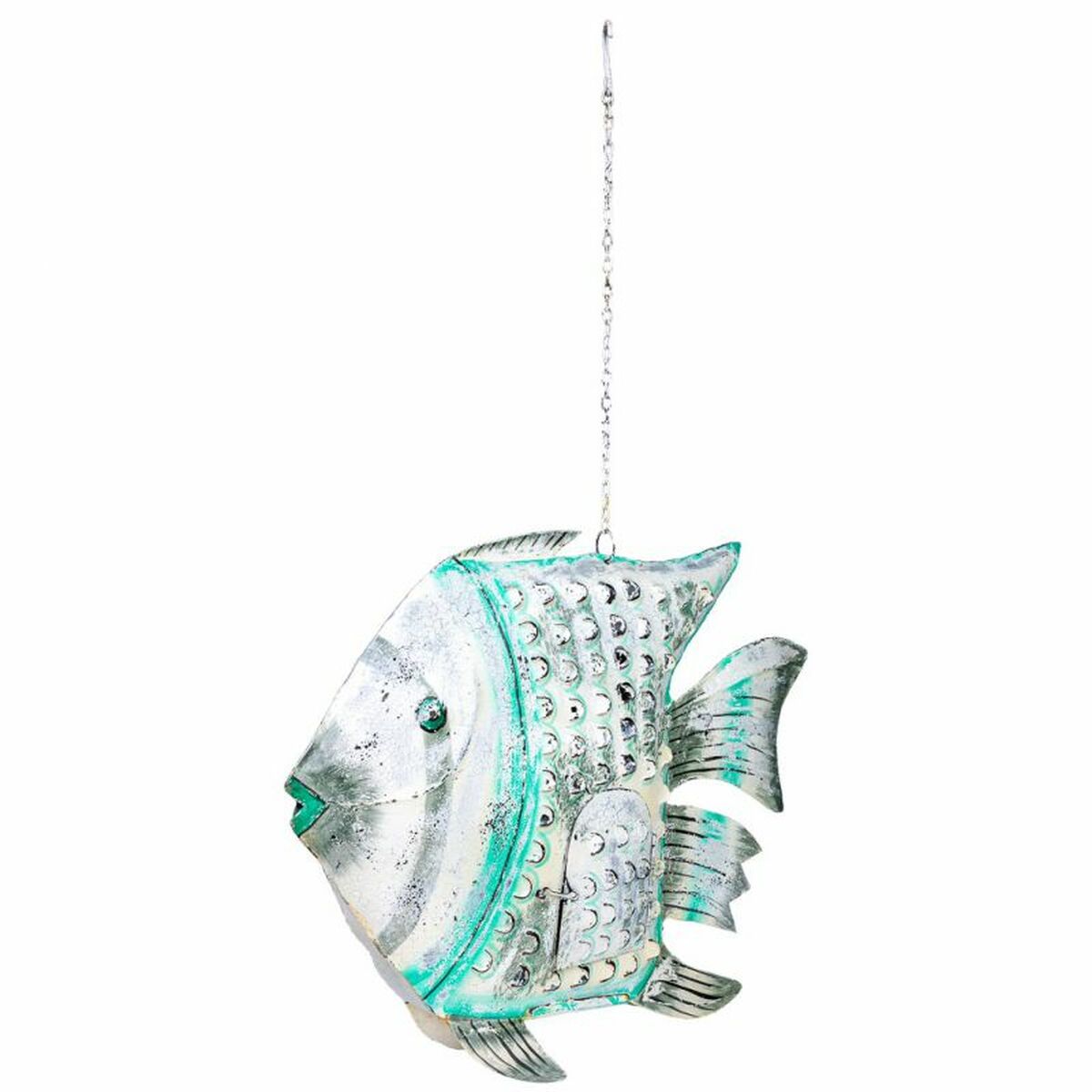 Prydnadsfigur Alexandra House Living Vit Grön Mangoträ Fisk 15 x 65 x 80 cm - 5