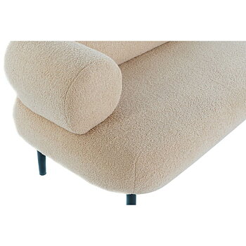 Soffa DKD Home Decor Svart Beige Metall Scandi 127,5 x 73,5 x 64 cm