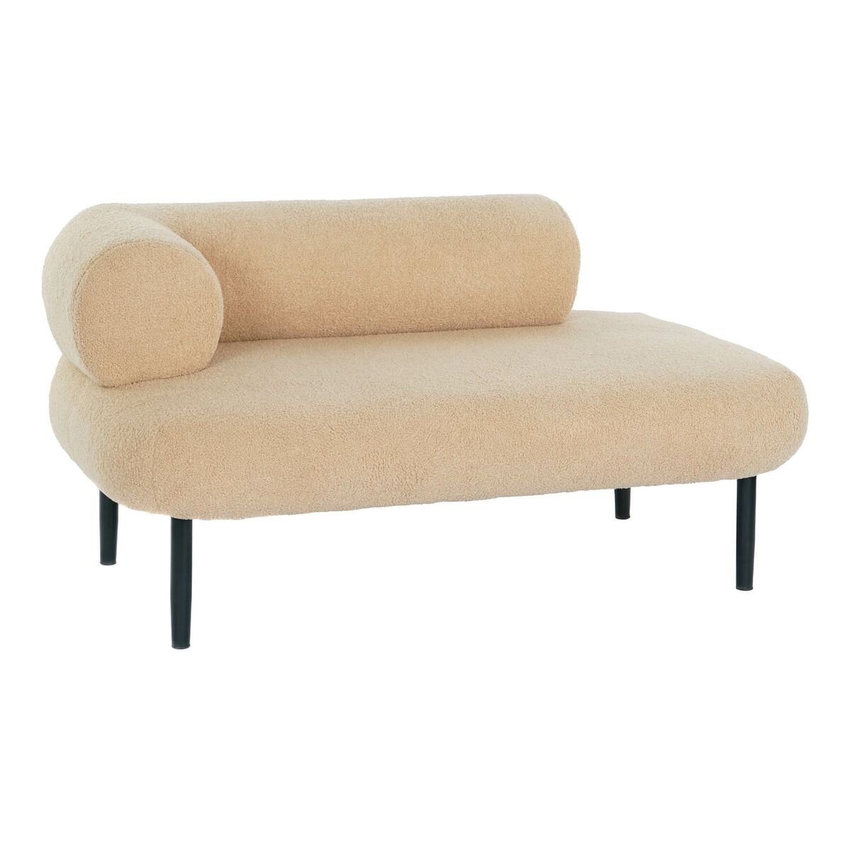 Soffa DKD Home Decor Svart Beige Metall Scandi 127,5 x 73,5 x 64 cm