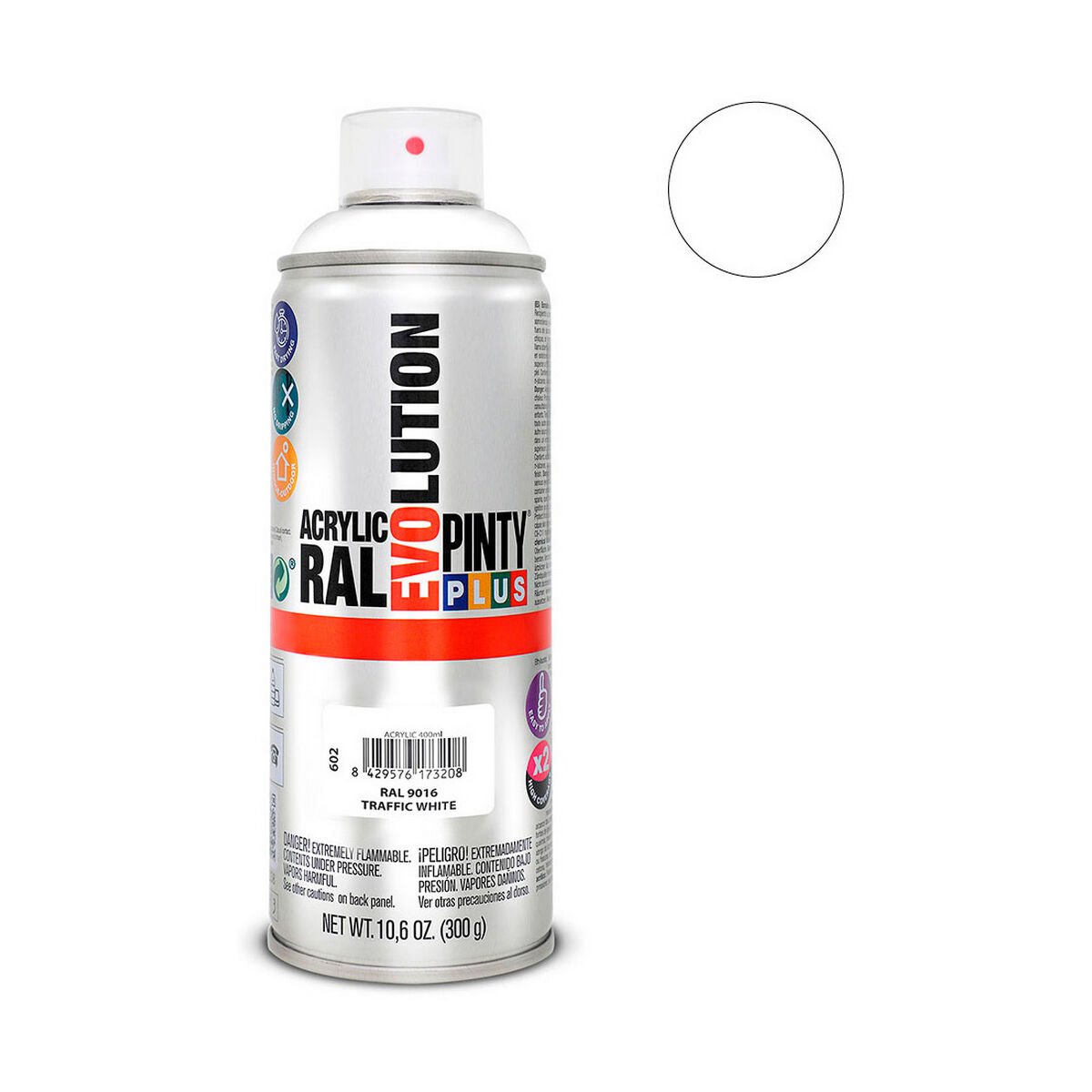 Sprejfärg Pintyplus Evolution RAL 9016 400 ml Traffic White - 2