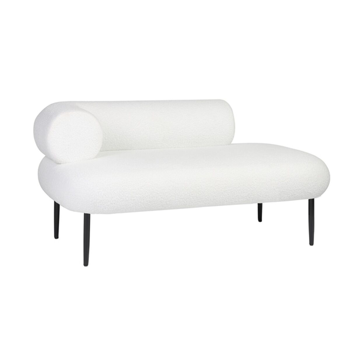 Soffa DKD Home Decor Vit Svart Metall Scandi 127,5 x 73,5 x 64 cm