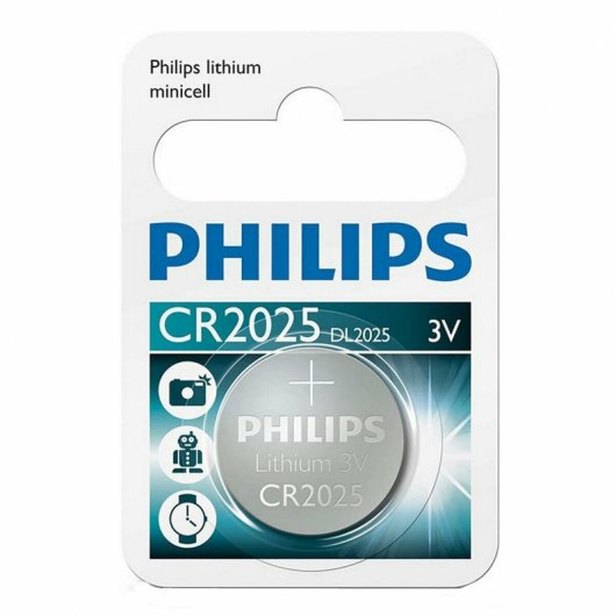 Knappcellsbatteri litium Philips CR2025P4/01B