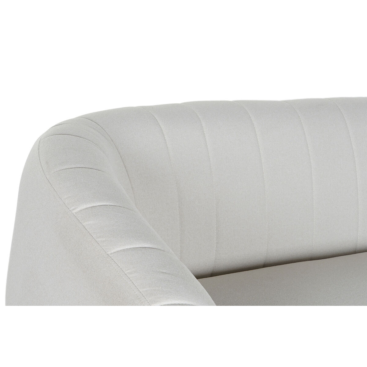 Soffa DKD Home Decor Svart Greige Skum Trä Metall Sammet Scandi 129 x 75 x 73 cm - 2