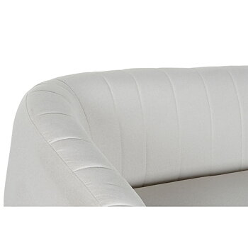 Soffa DKD Home Decor Svart Greige Skum Trä Metall Sammet Scandi 129 x 75 x 73 cm