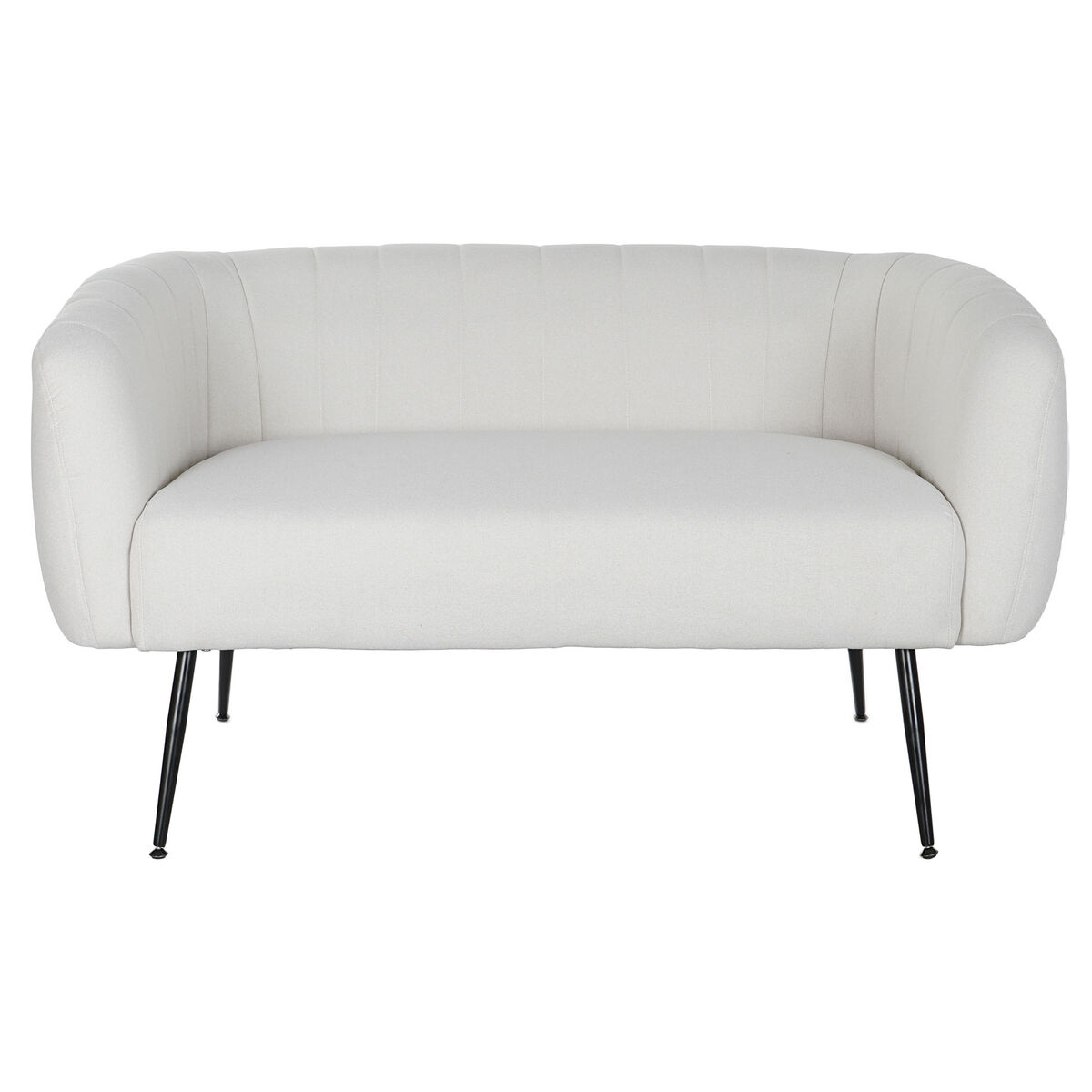 Soffa DKD Home Decor Svart Greige Skum Trä Metall Sammet Scandi 129 x 75 x 73 cm - 5