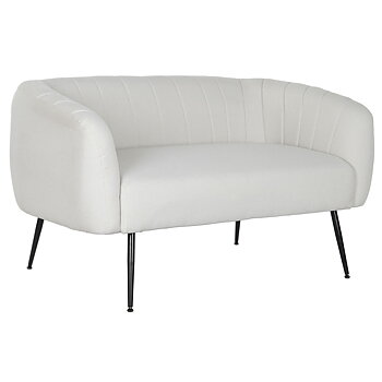 Soffa DKD Home Decor Svart Greige Skum Trä Metall Sammet Scandi 129 x 75 x 73 cm