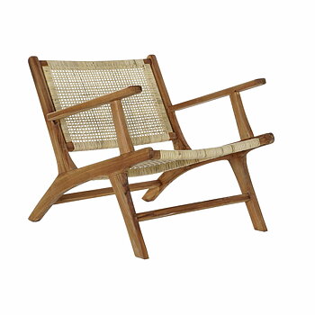 Fåtölj DKD Home Decor MB-182316 Naturell Ljusbrun Teak 69 x 78 x 68 cm
