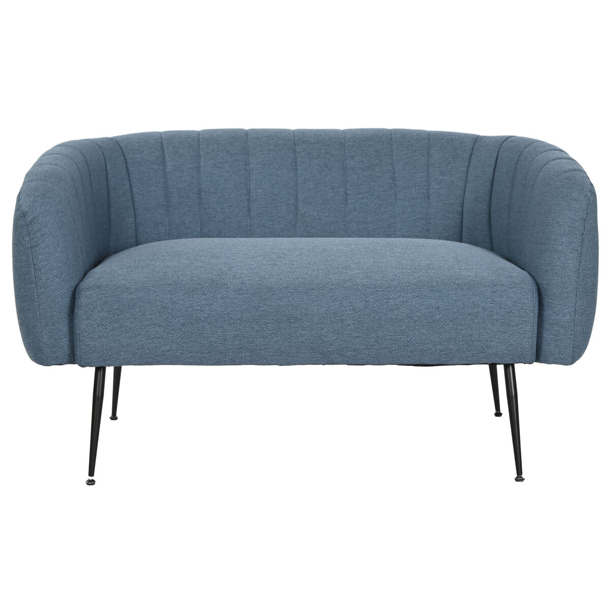 Soffa DKD Home Decor Blå Svart Skum Trä Metall Sammet Scandi 129 x 75 x 73 cm - 6