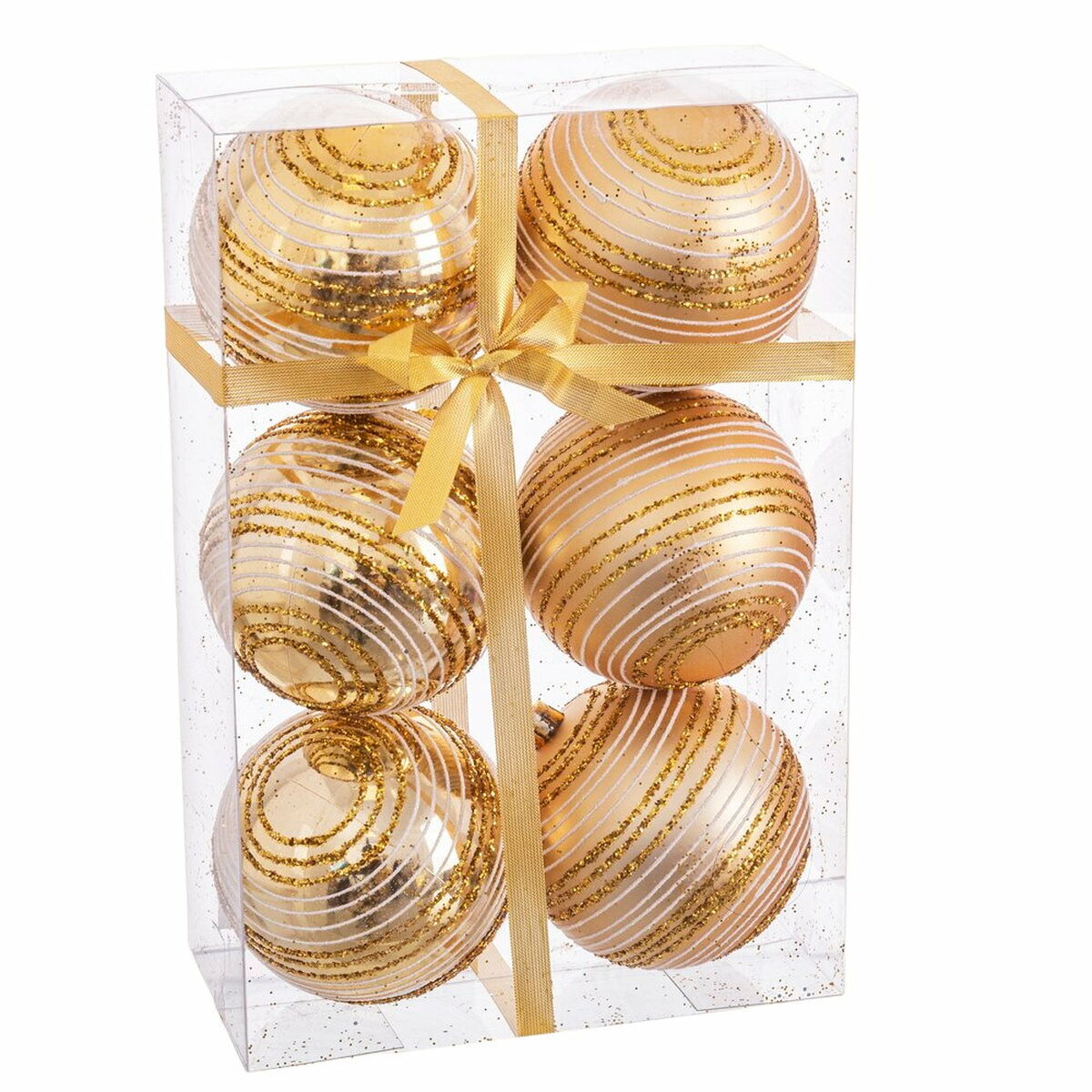 Julgranskulor Gyllene Plast Spiral 8 x 8 x 8 cm (6 antal)