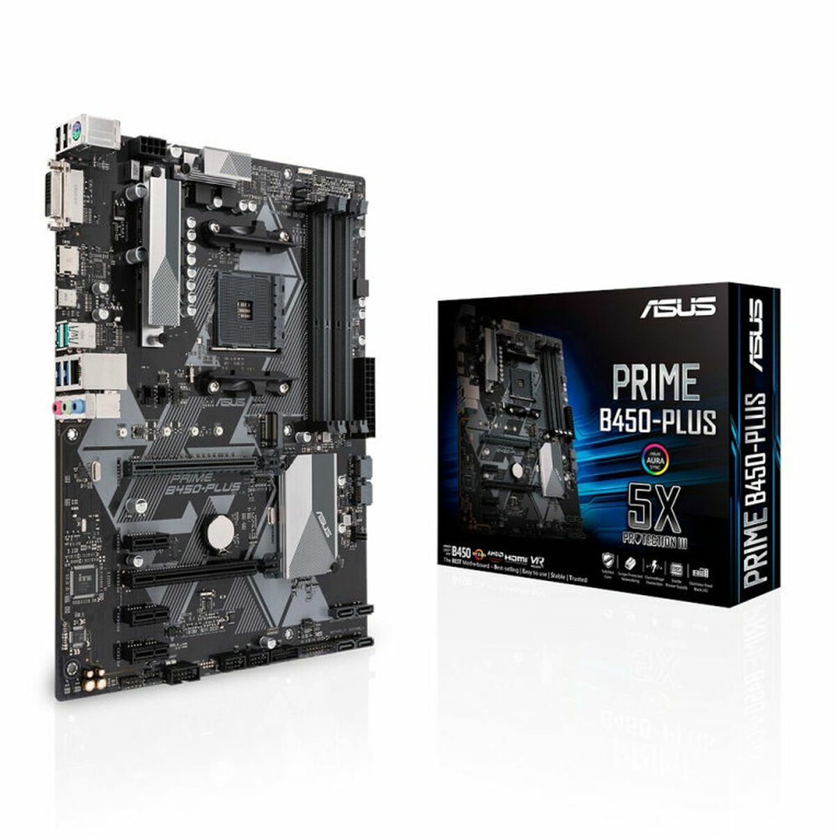 Moderkort Asus PRIME B450-PLUS ATX DDR4 AM4 AMD AM4 AMD B450 AMD