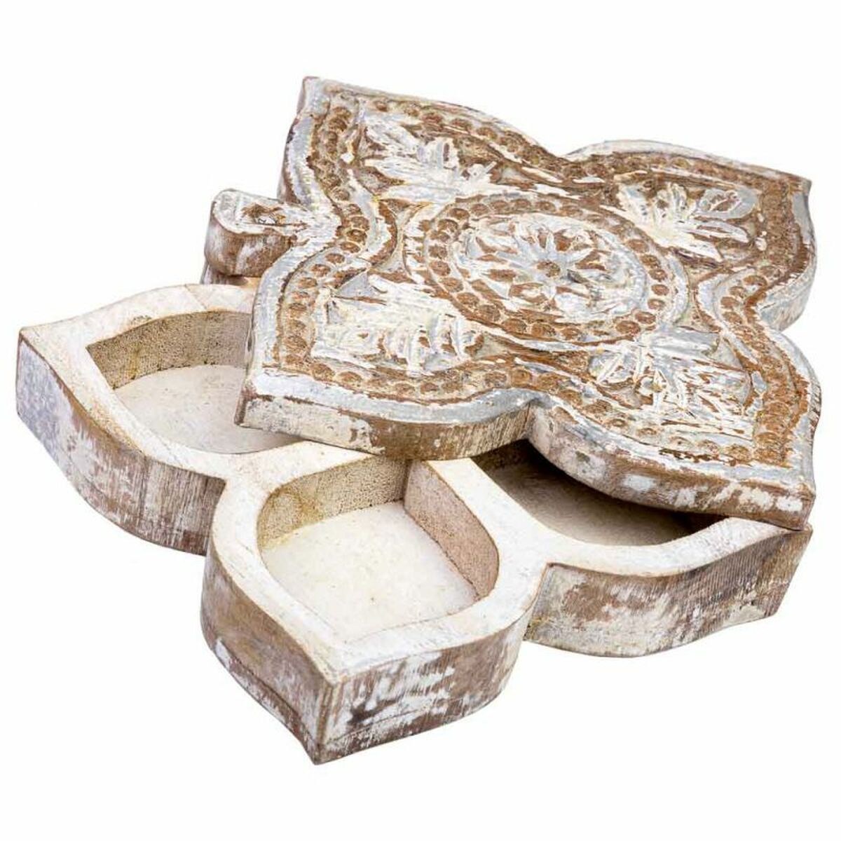 Smyckeskrin Alexandra House Living Vit Grå Mangoträ 5 x 17 x 17 cm - 6