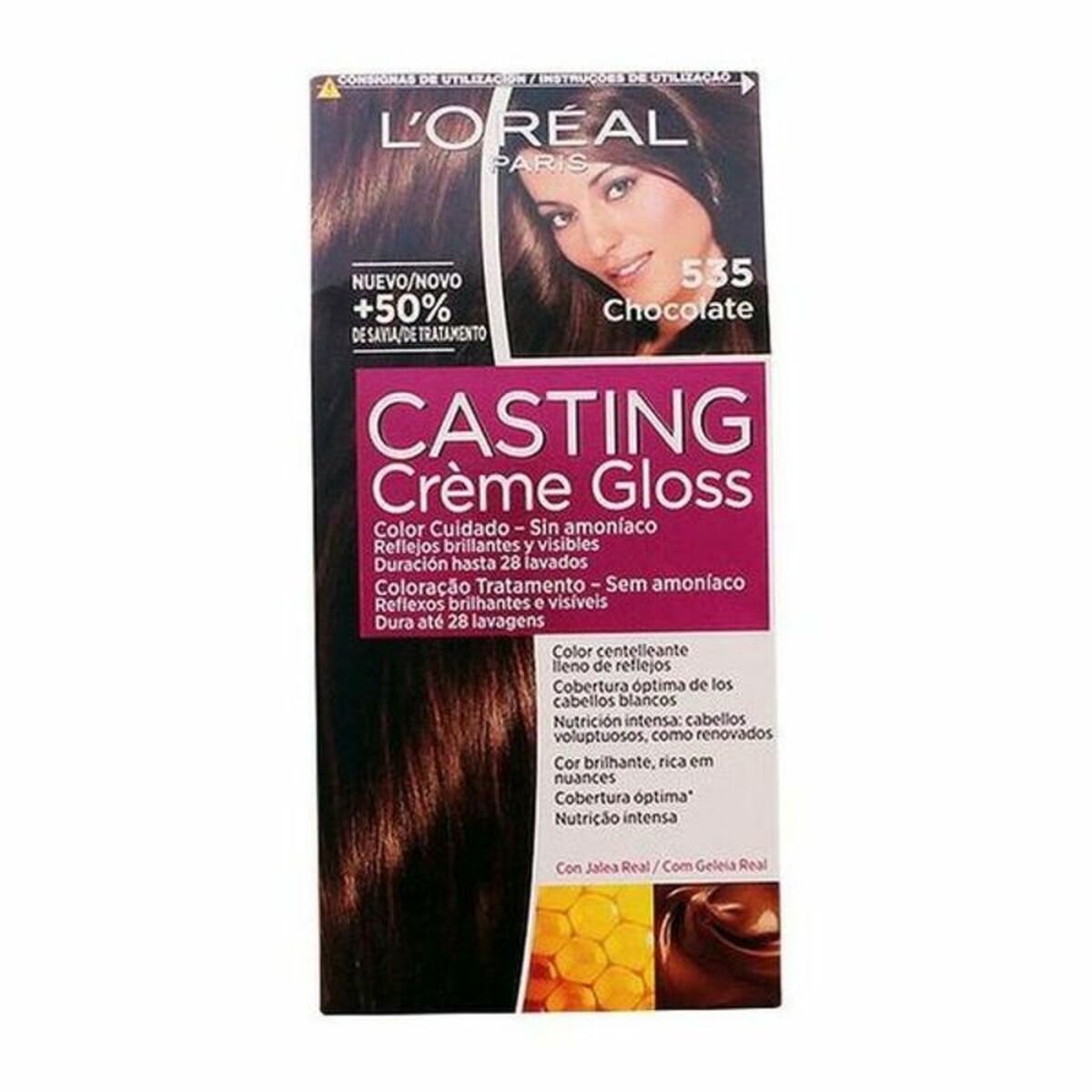 Färg utan ammoniak L'Oreal Make Up Casting Creme Gloss Nº 535-Chocolate 180 ml