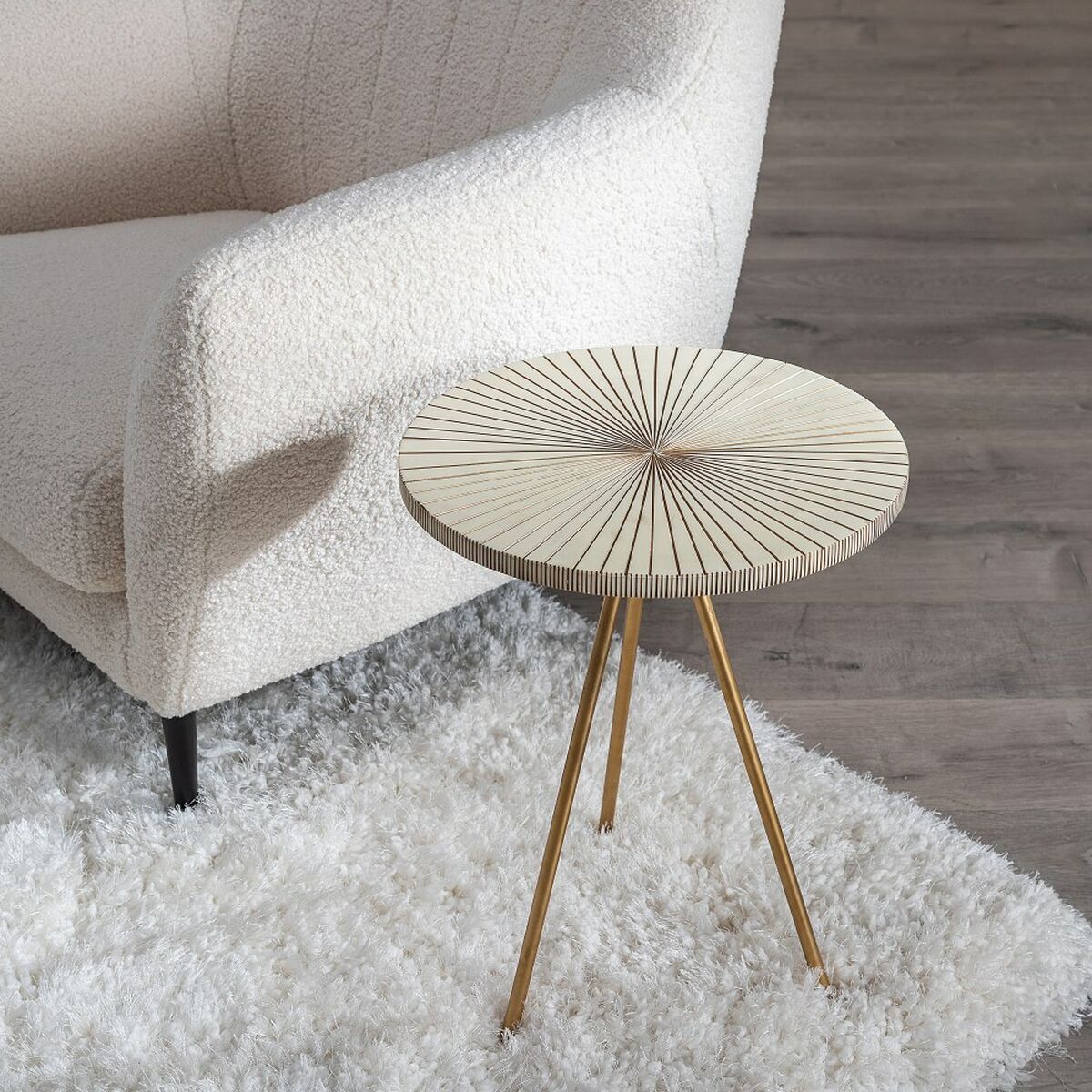Sidobord Beige Gyllene 38 x 38 x 50 cm - 8