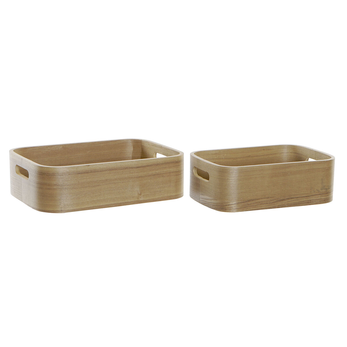 Uppsättning med Dekorativa Lådor DKD Home Decor Naturell Trä MDF 35,5 x 25 x 10 cm